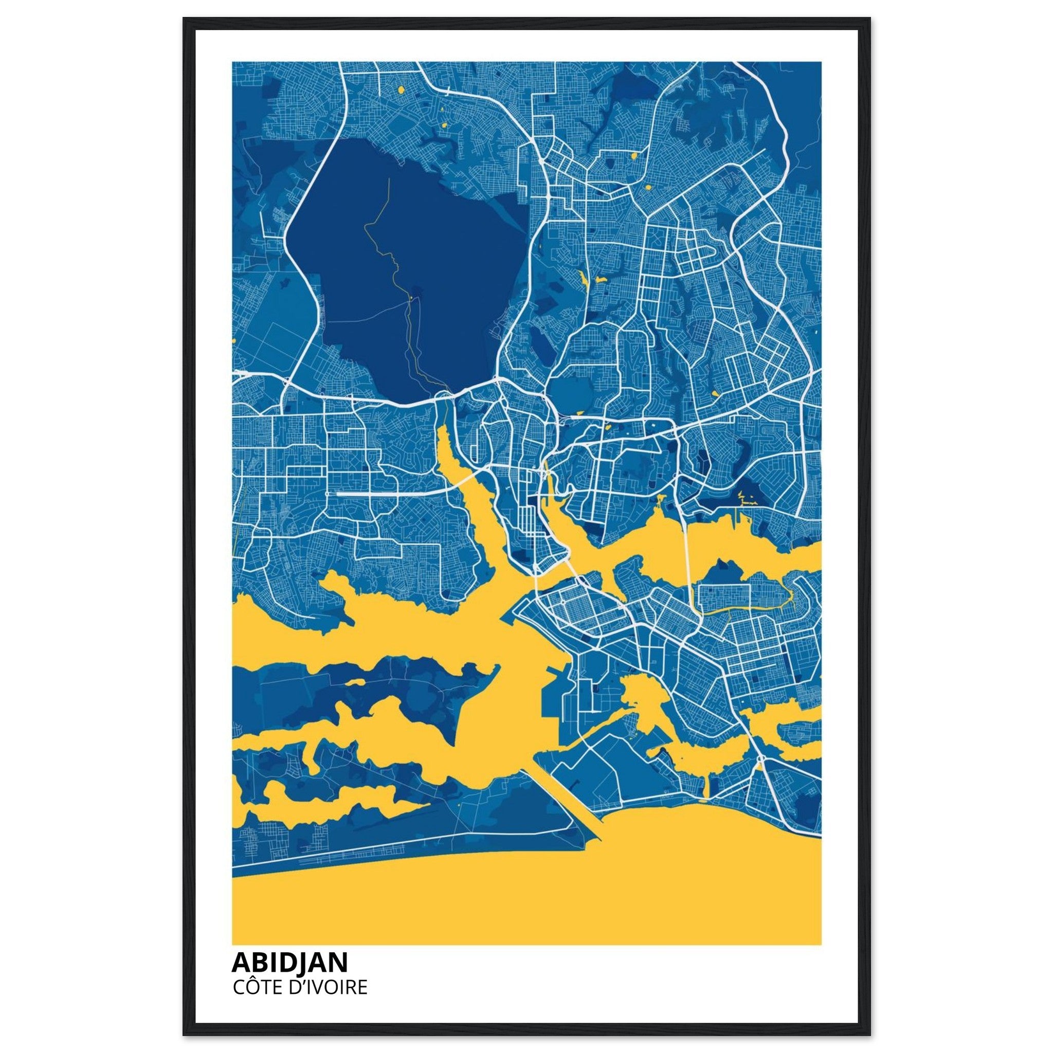 Abidjan Côte d’Ivoire City Map Poster | Custom Map Art Print - Ink And Atlas