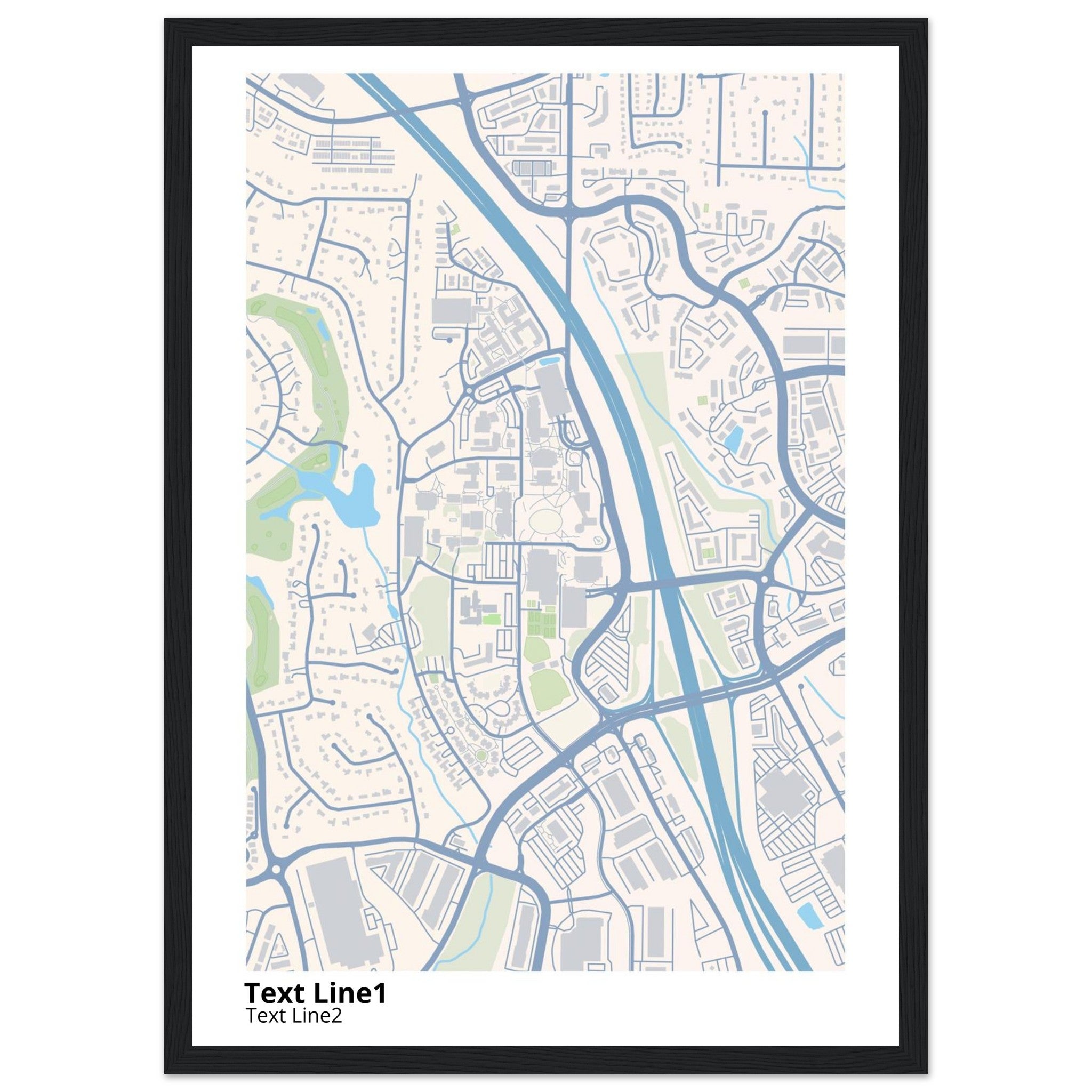 kennesaw state university georgia modern campus map print