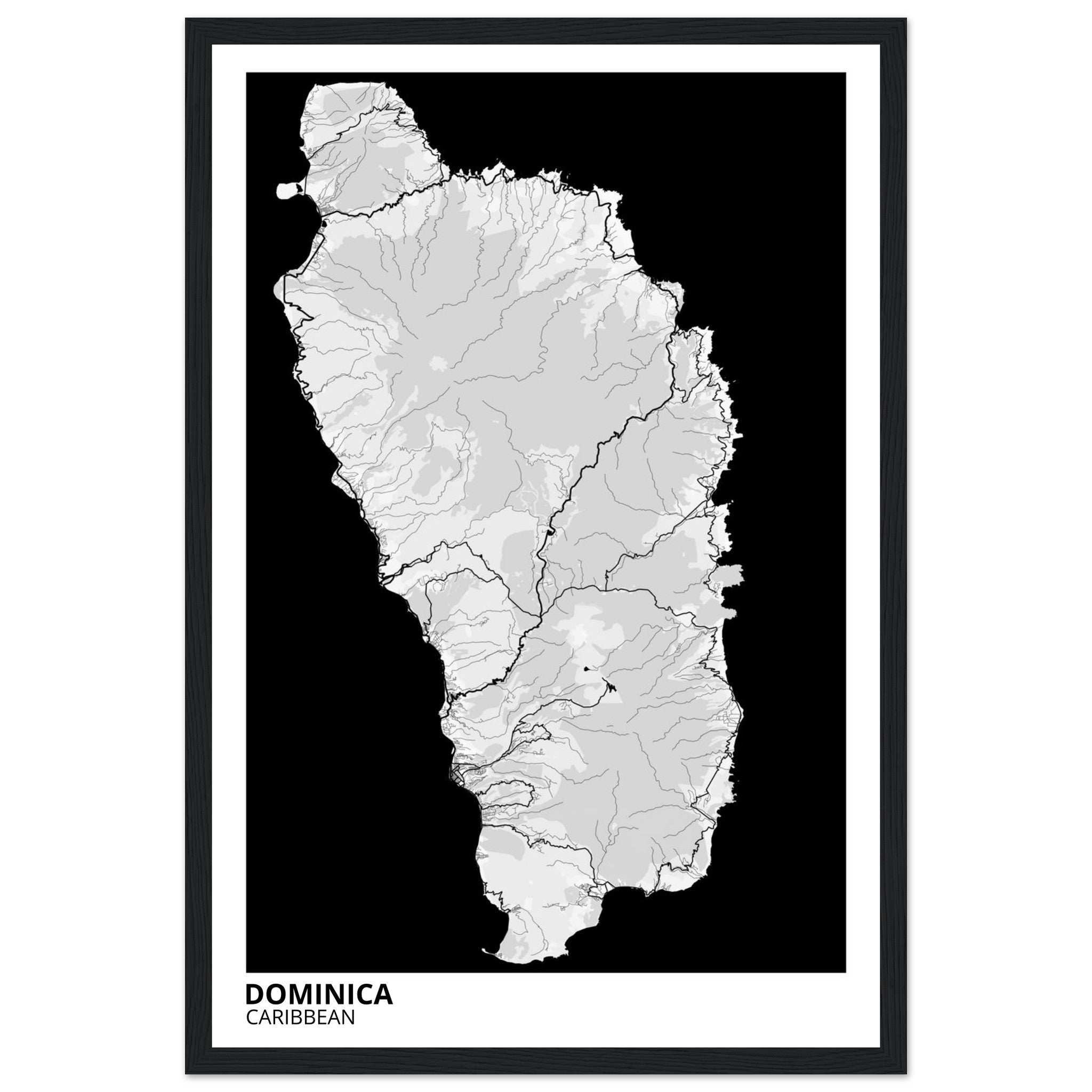Dominica Caribbean City Map Poster | Custom Map Art Print - Ink And Atlas