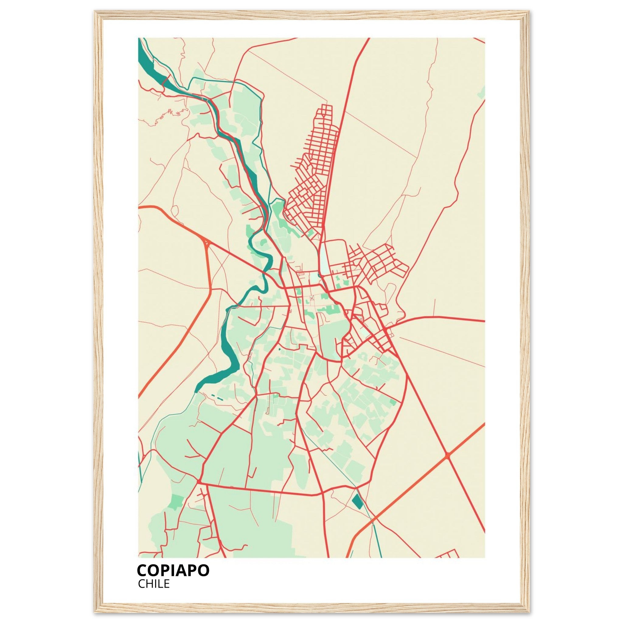 Copiapo Chile City Map Poster | Custom Map Art Print - Ink And Atlas