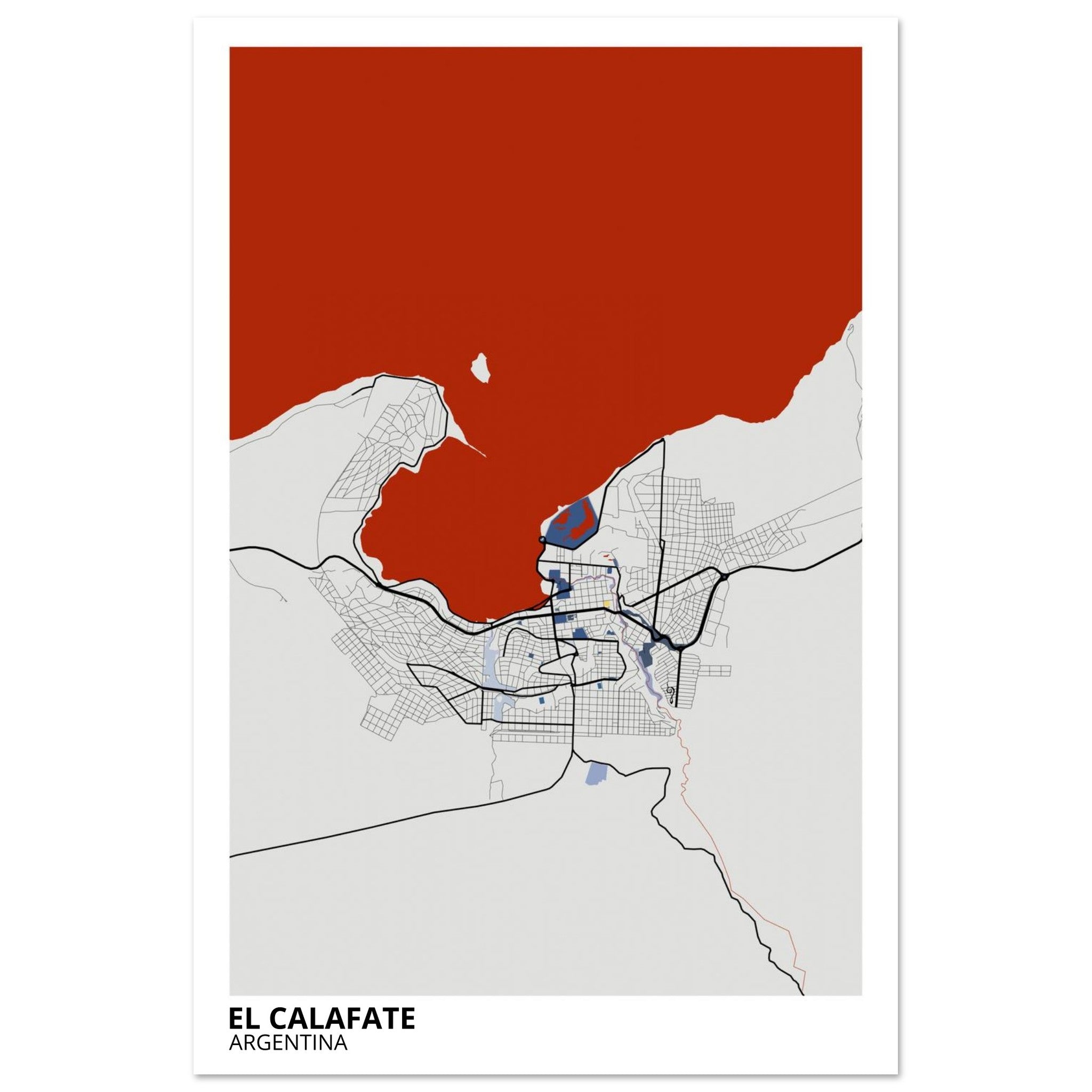 El Calafate Argentina City Map Poster | Custom Map Art Print - Ink And Atlas