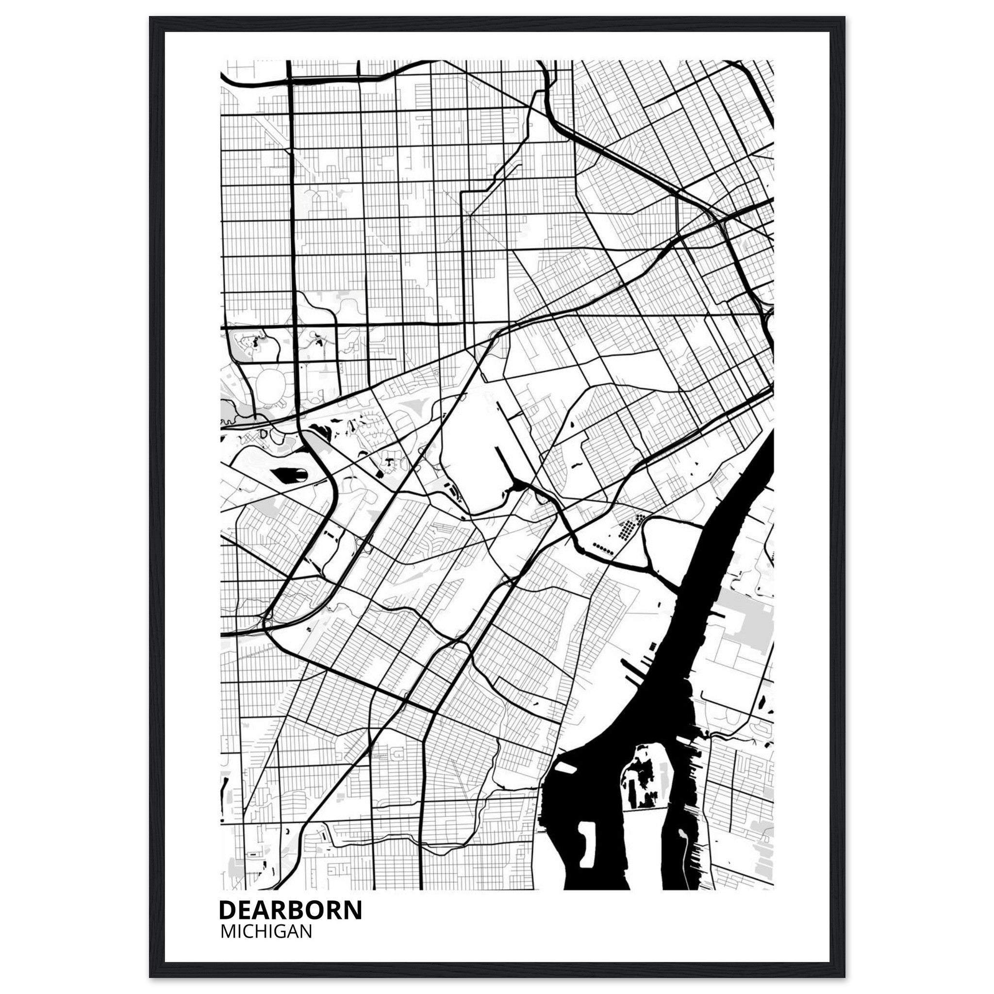 Dearborn Michigan City Map Poster | Custom Map Art Print - Ink And Atlas