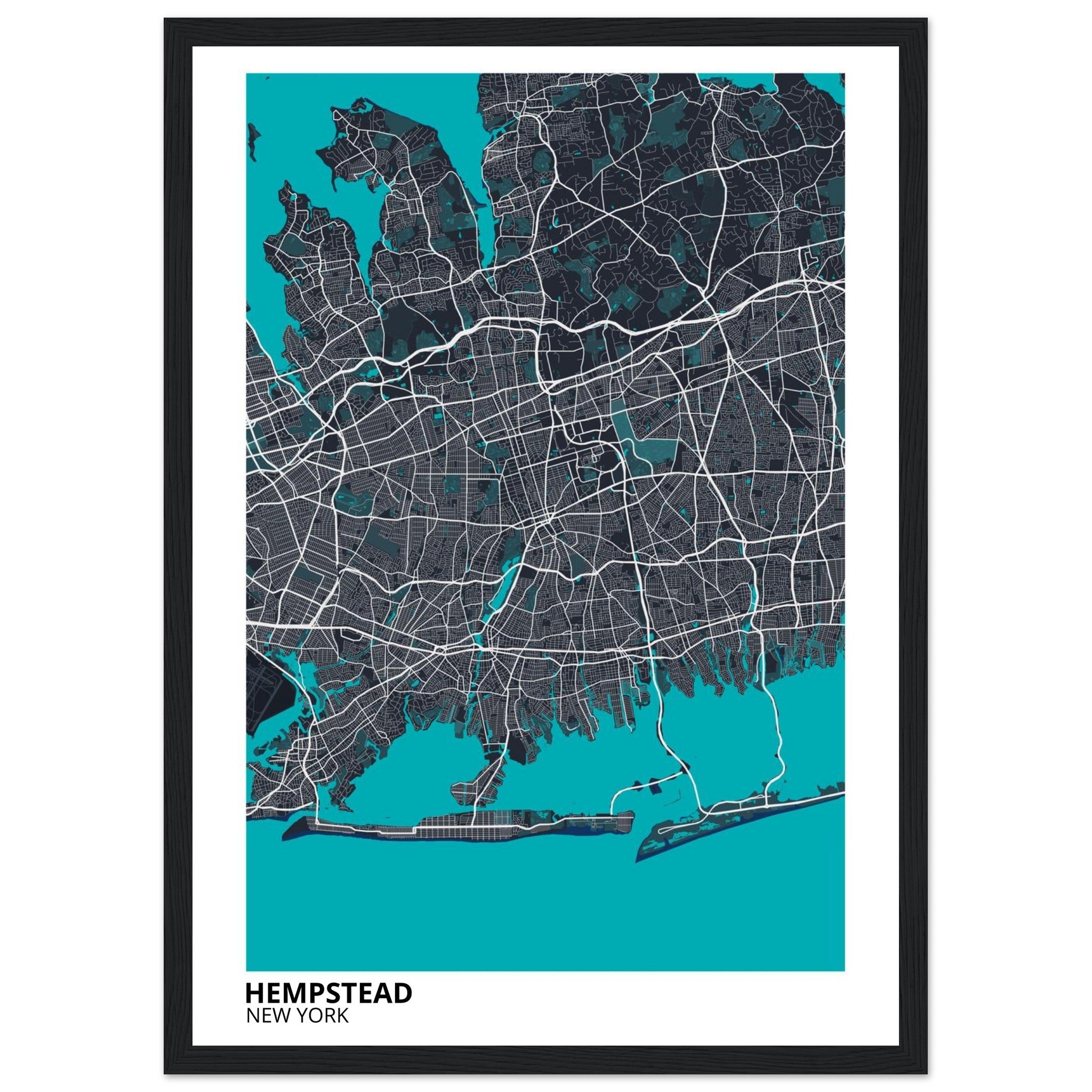 hempstead map poster print