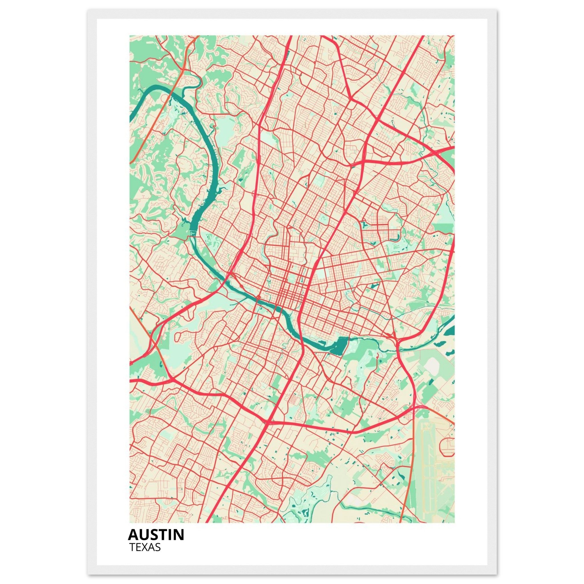 austin map poster print
