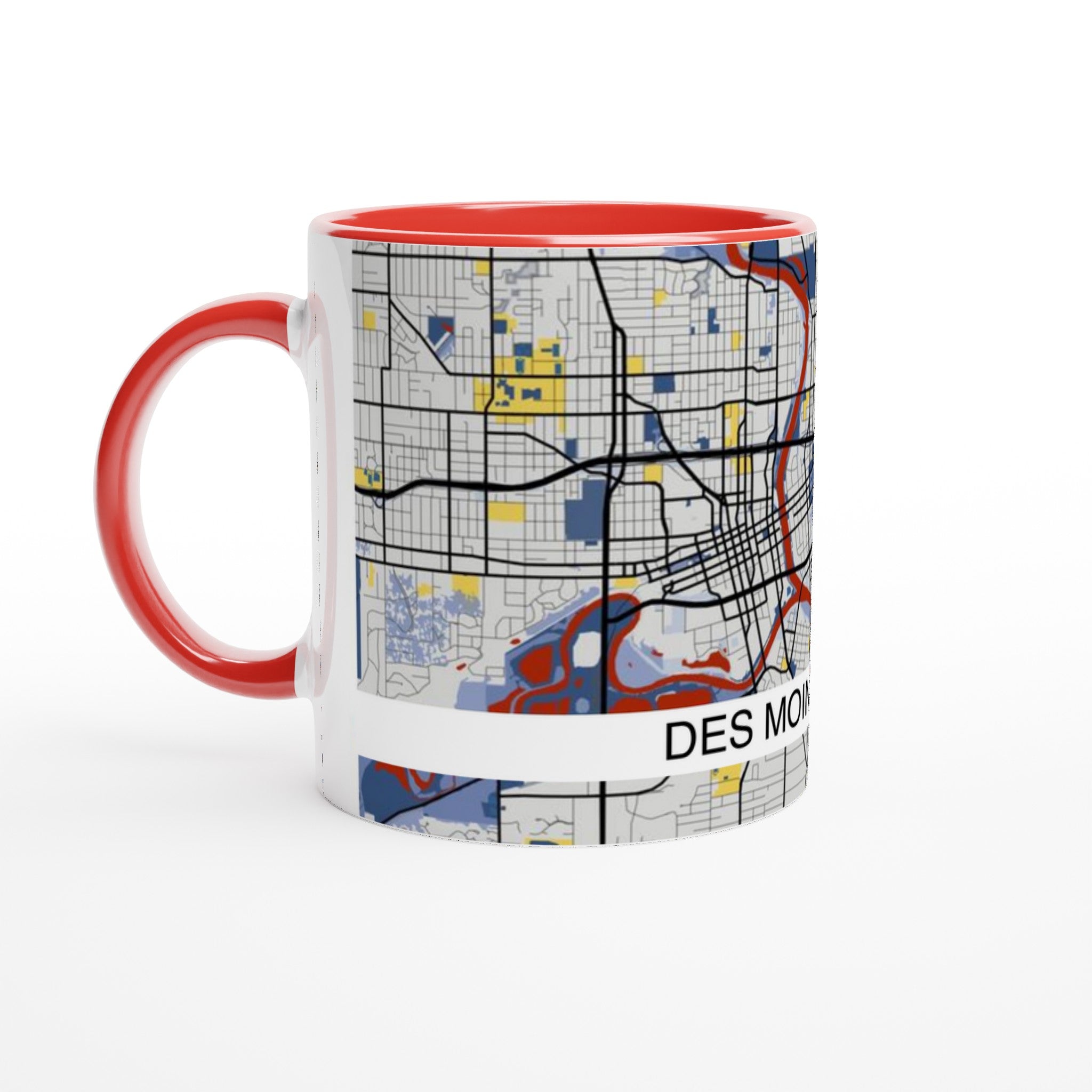 Des Moines Iowa Modern City Map Mug (11oz) - Ink And Atlas
