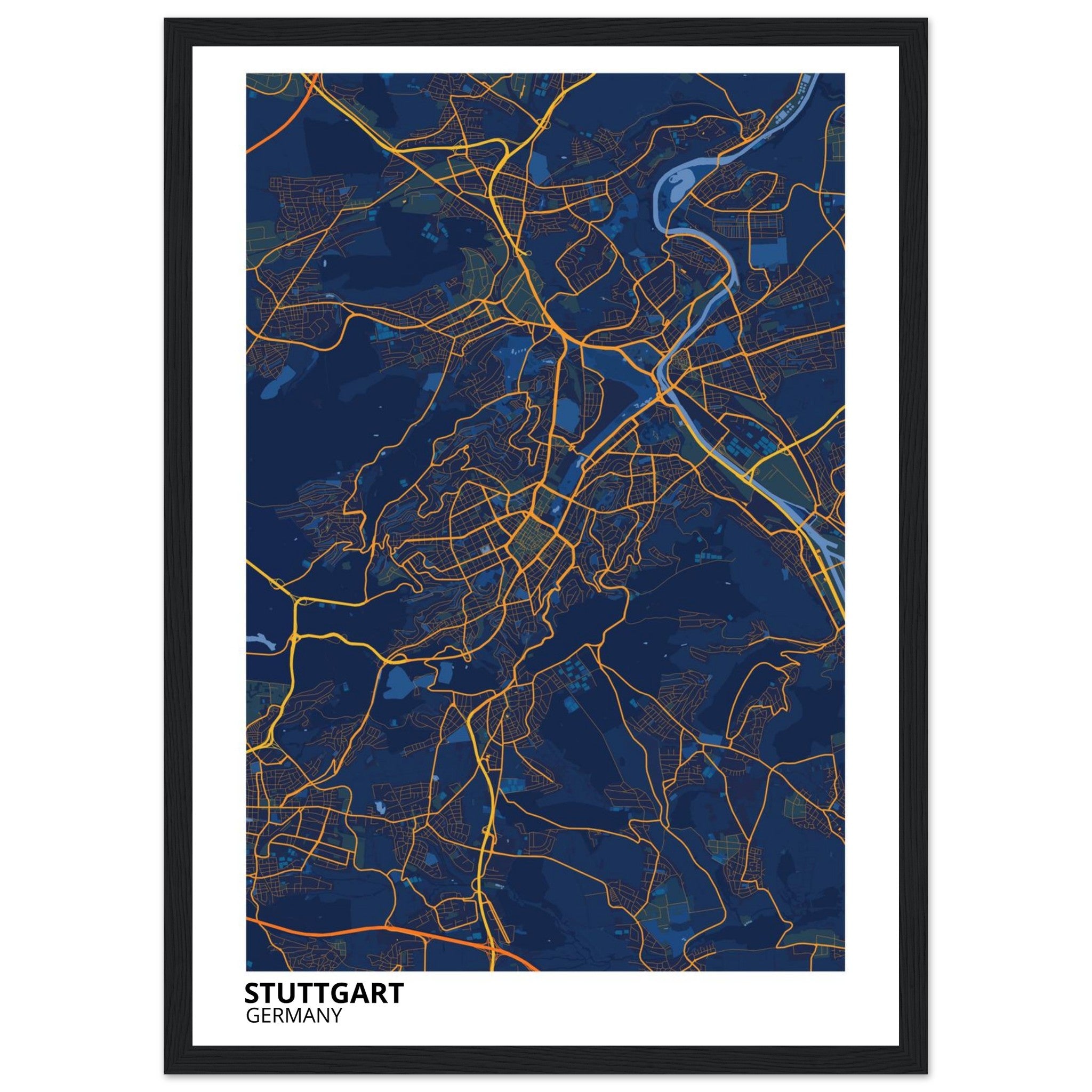 Stuttgart Germany City Map Poster | Custom Map Art Print - Ink And Atlas