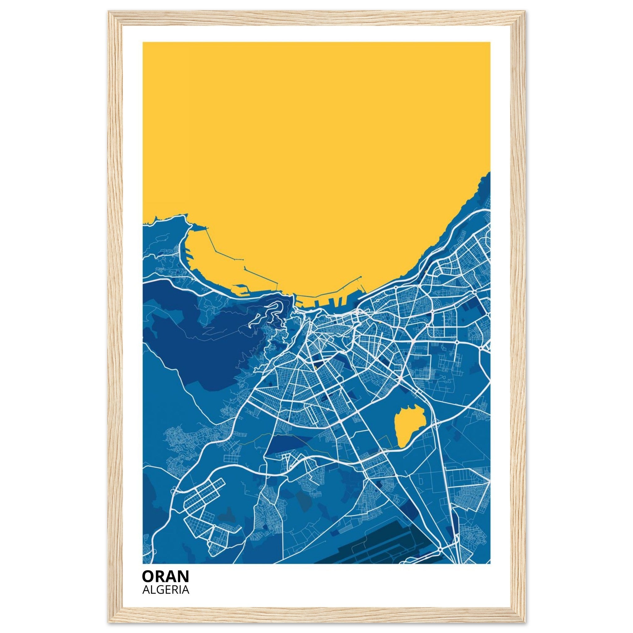 Oran Algeria City Map Poster | Custom Map Art Print - Ink And Atlas