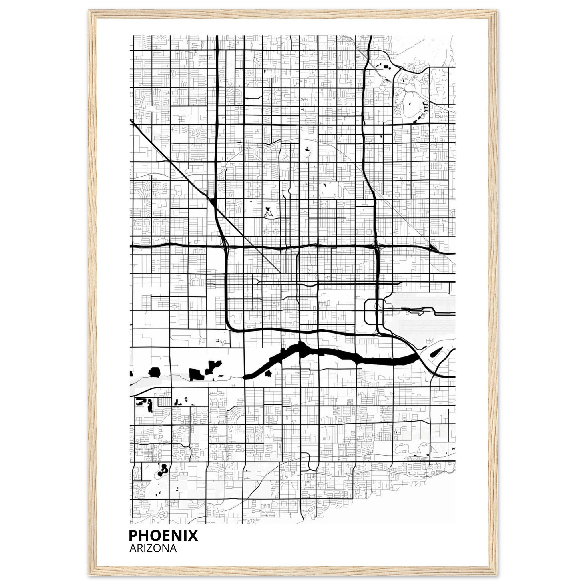 phoenix map poster print