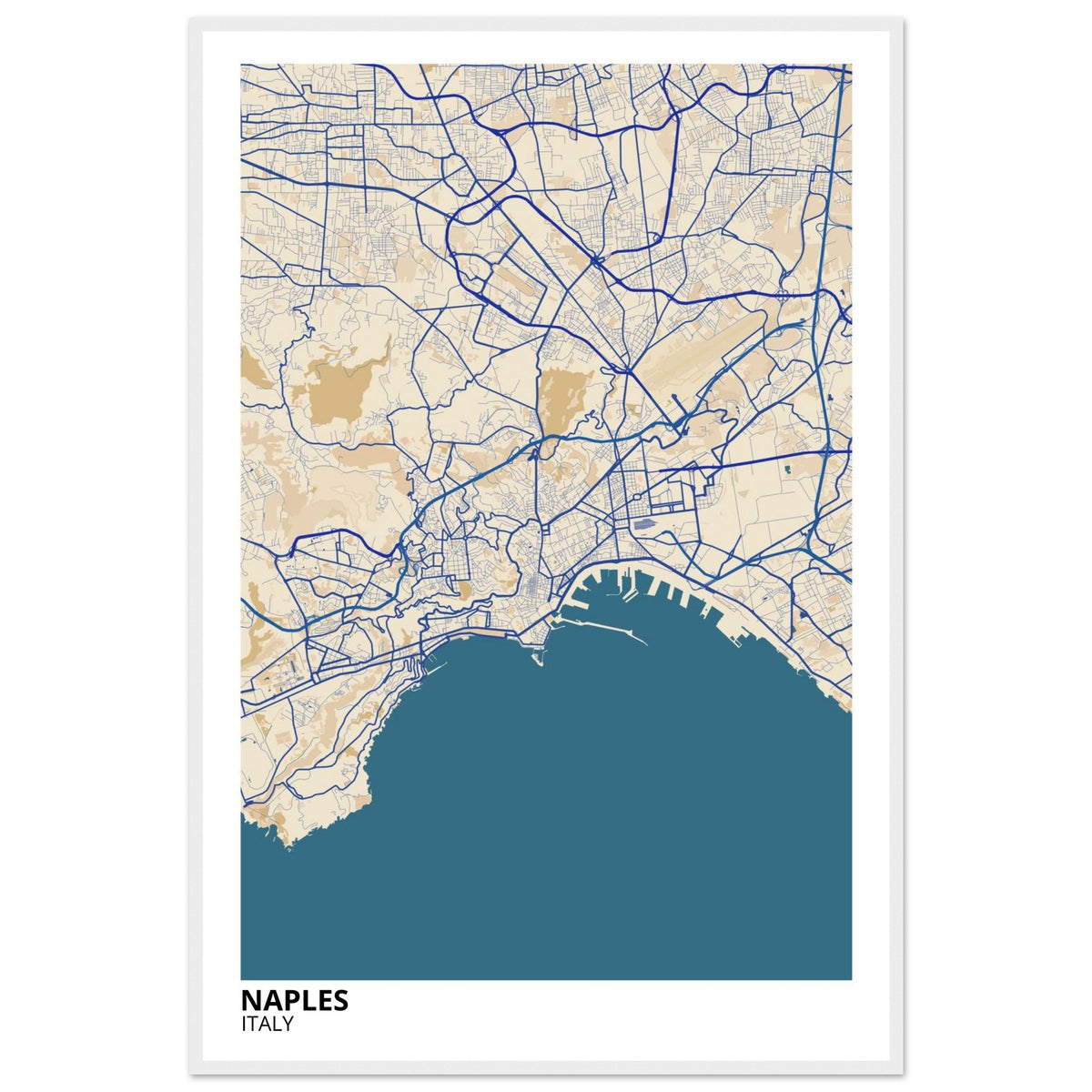 Naples Italy City Map Poster | Custom Map Art Print – Ink And Atlas