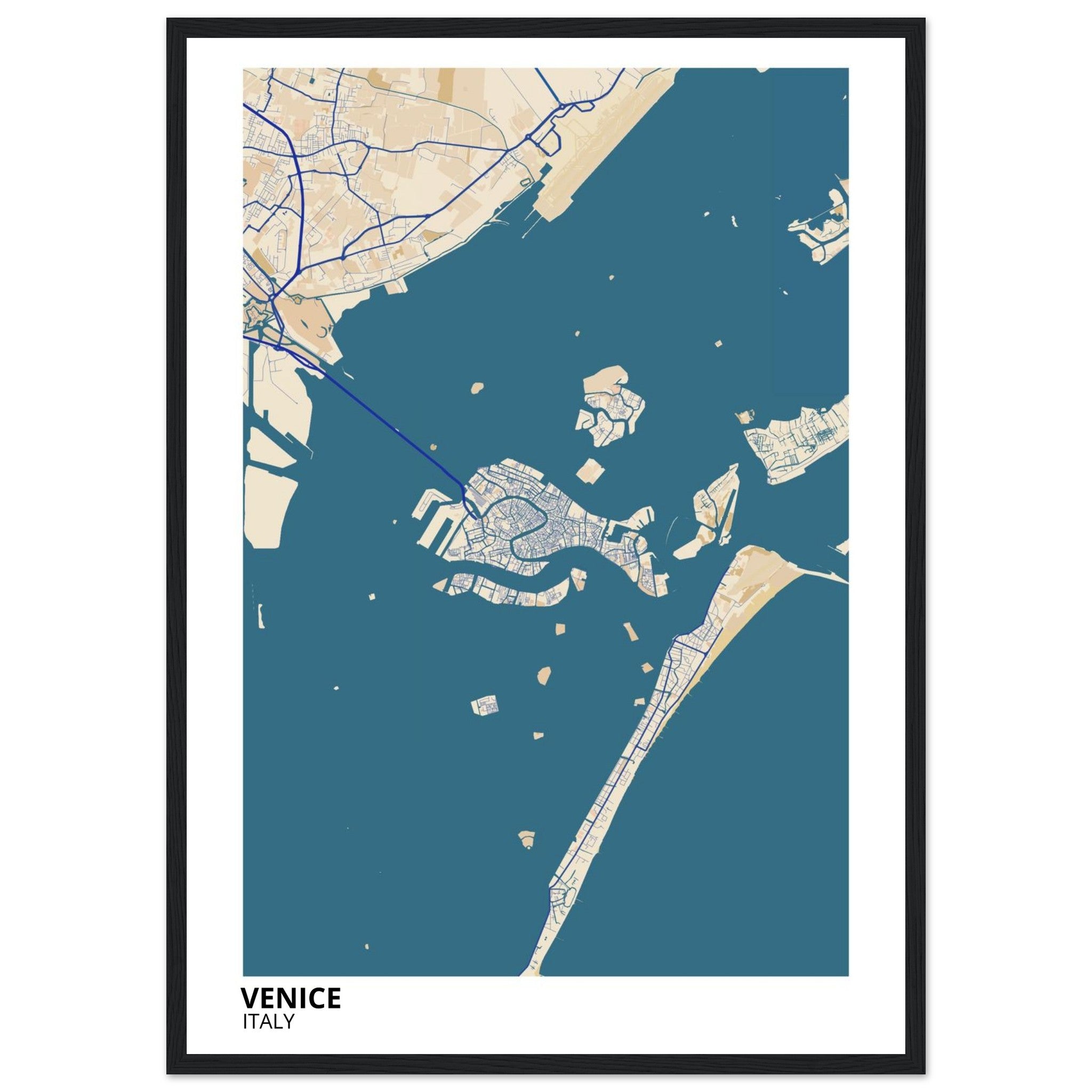 Venice Italy City Map Poster | Custom Map Art Print - Ink And Atlas