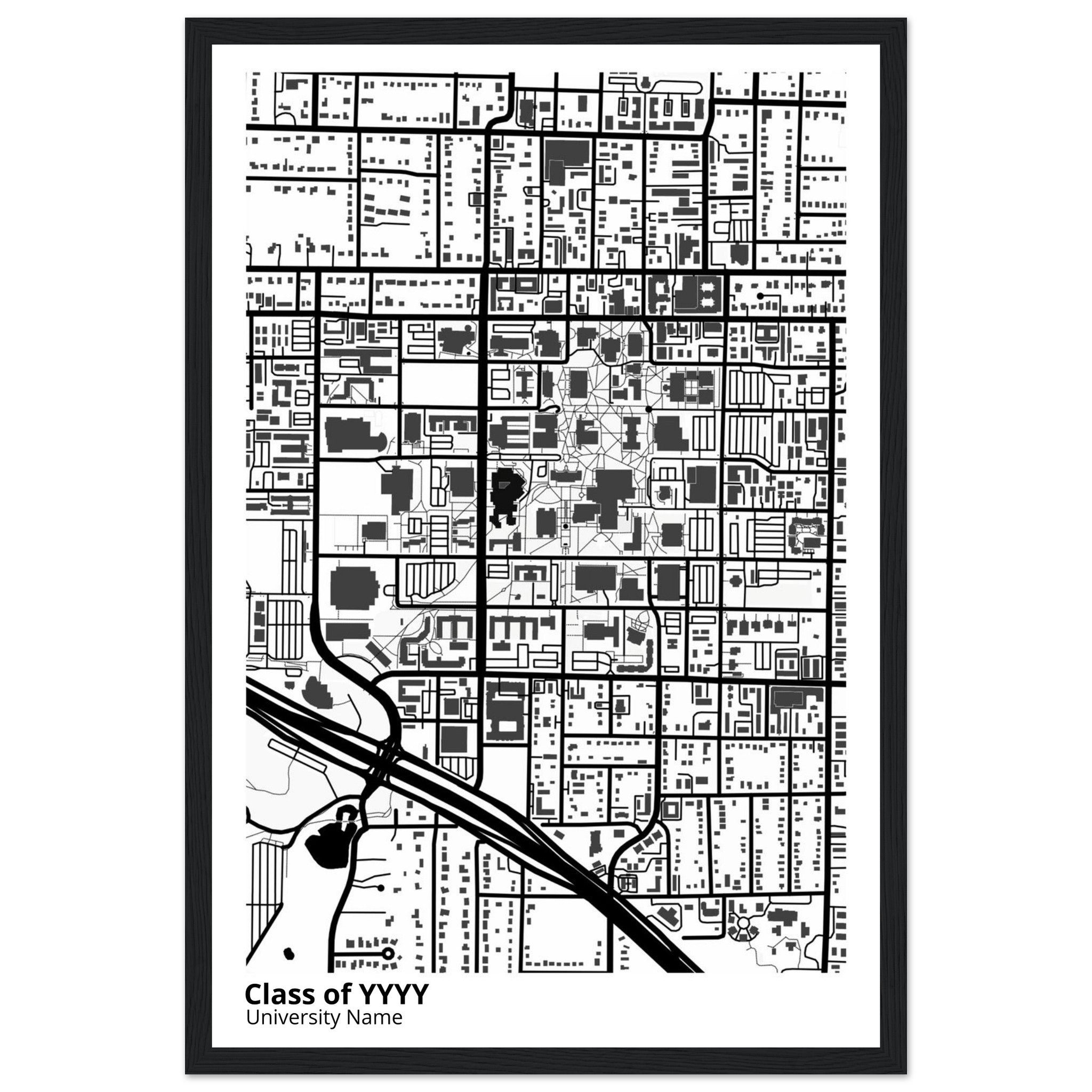 custom modern campus map print