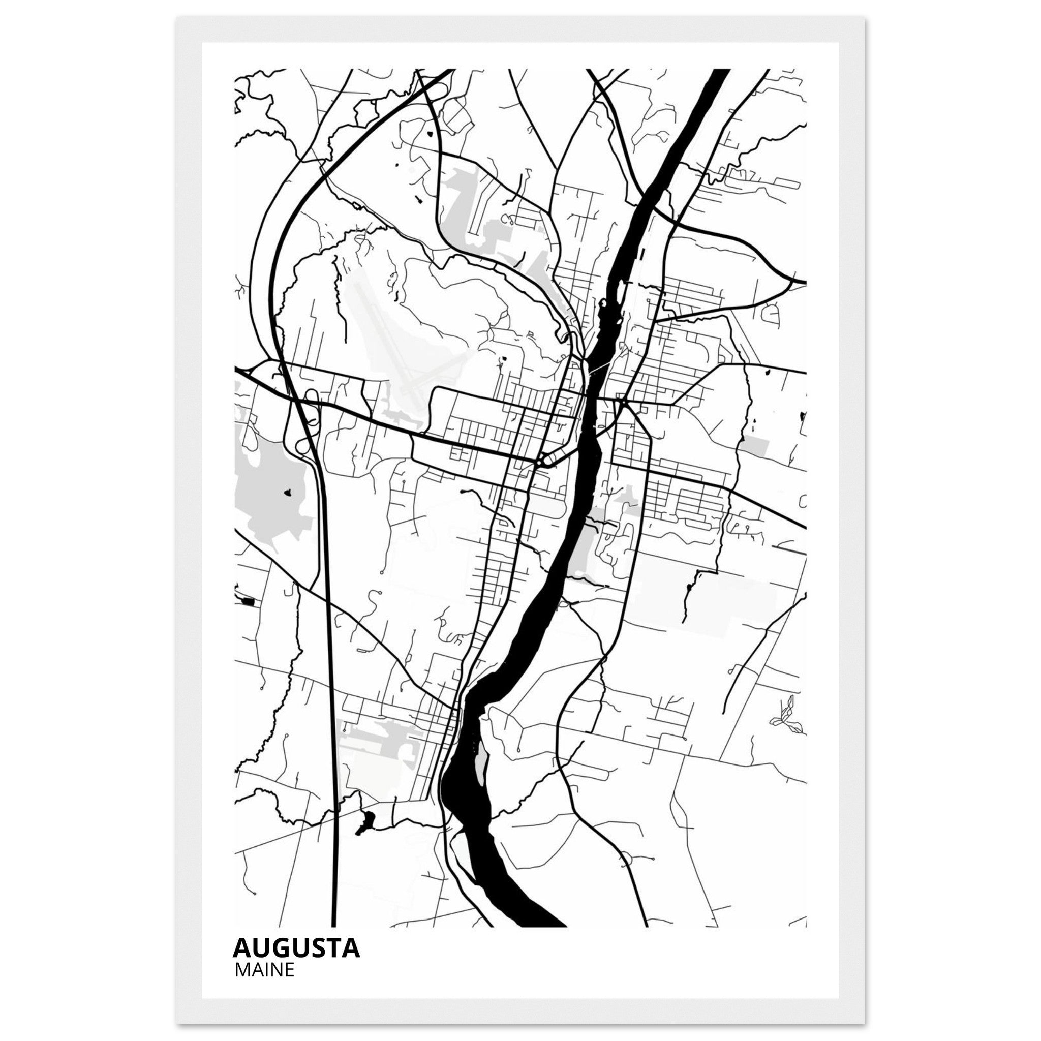 augusta map poster print