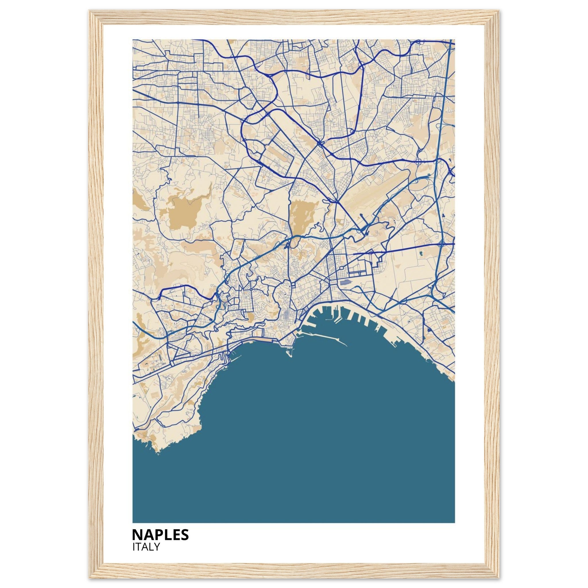 Naples Italy City Map Poster | Custom Map Art Print - Ink And Atlas
