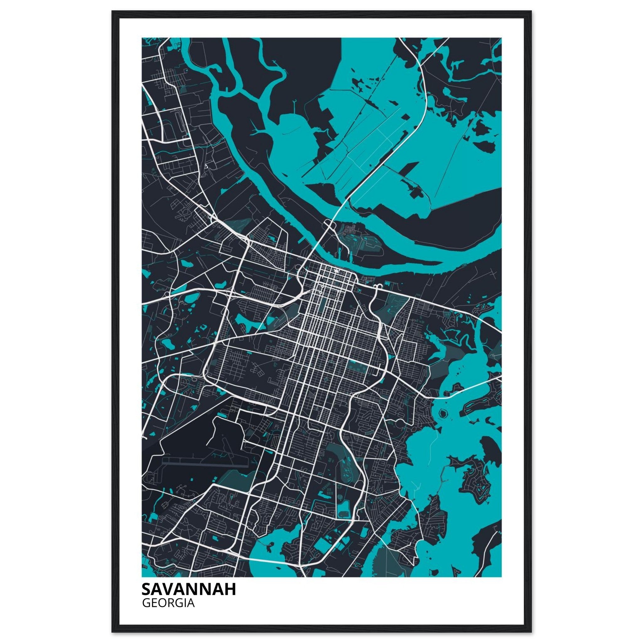 Savannah Georgia City Map Poster | Custom Map Art Print - Ink And Atlas