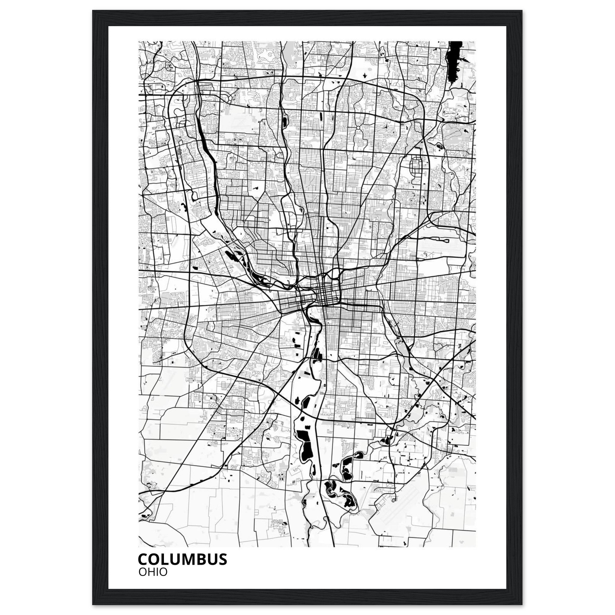 Columbus Ohio City Map Poster | Custom Map Art Print - Ink And Atlas