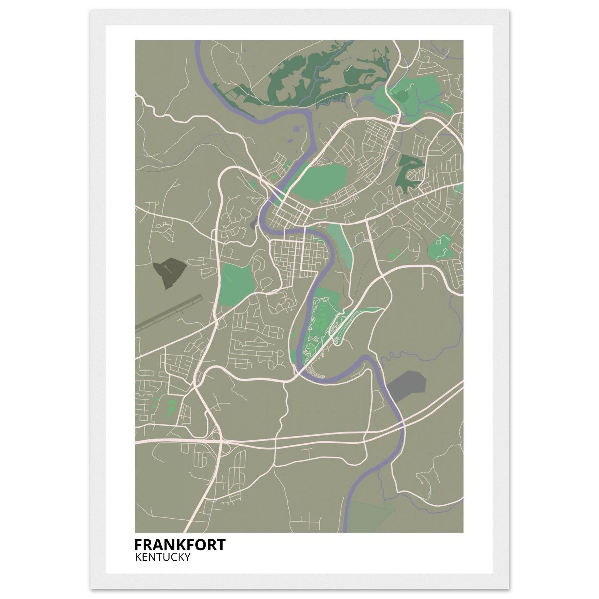 frankfort map poster print