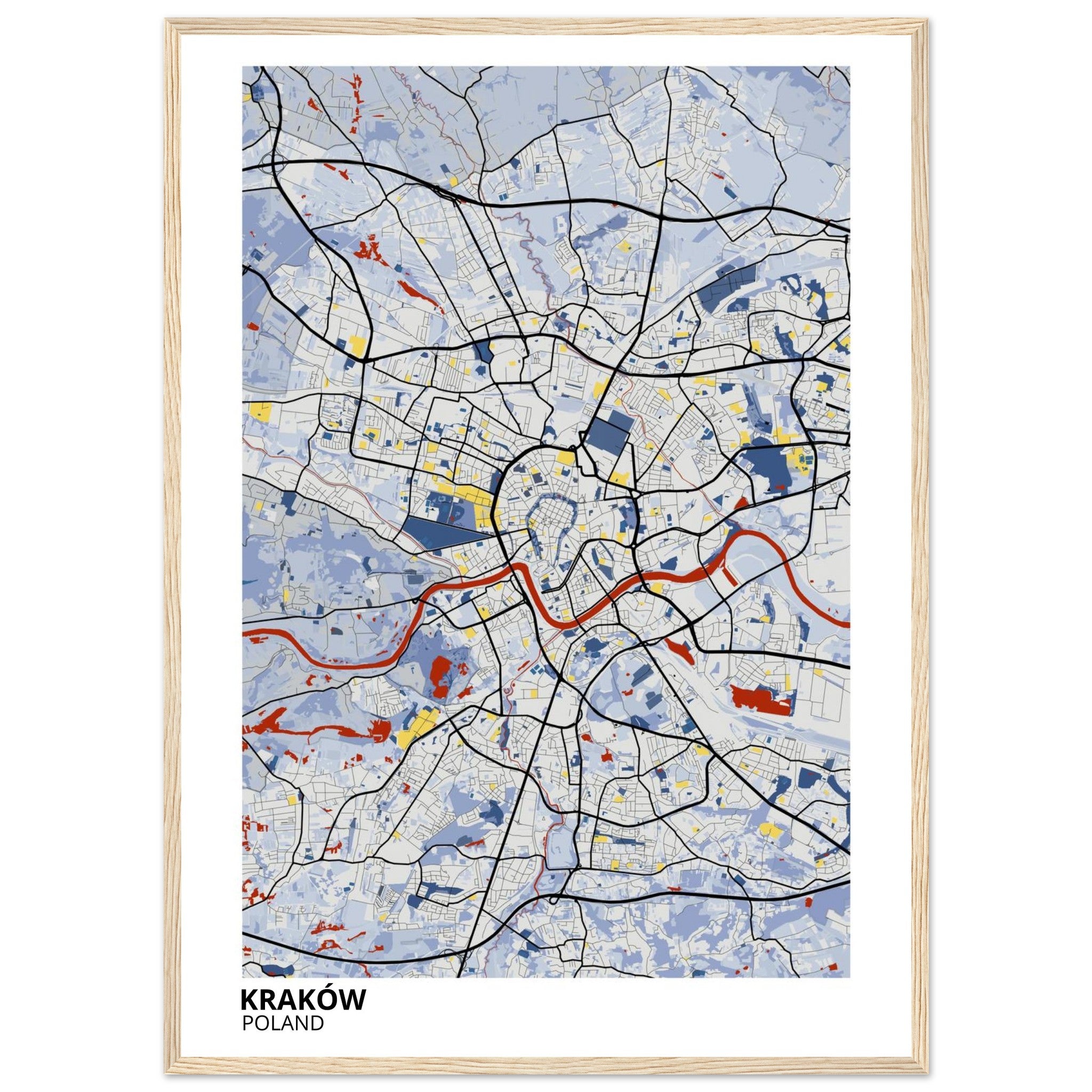 Krakow Poland City Map Poster | Custom Map Art Print - Ink And Atlas