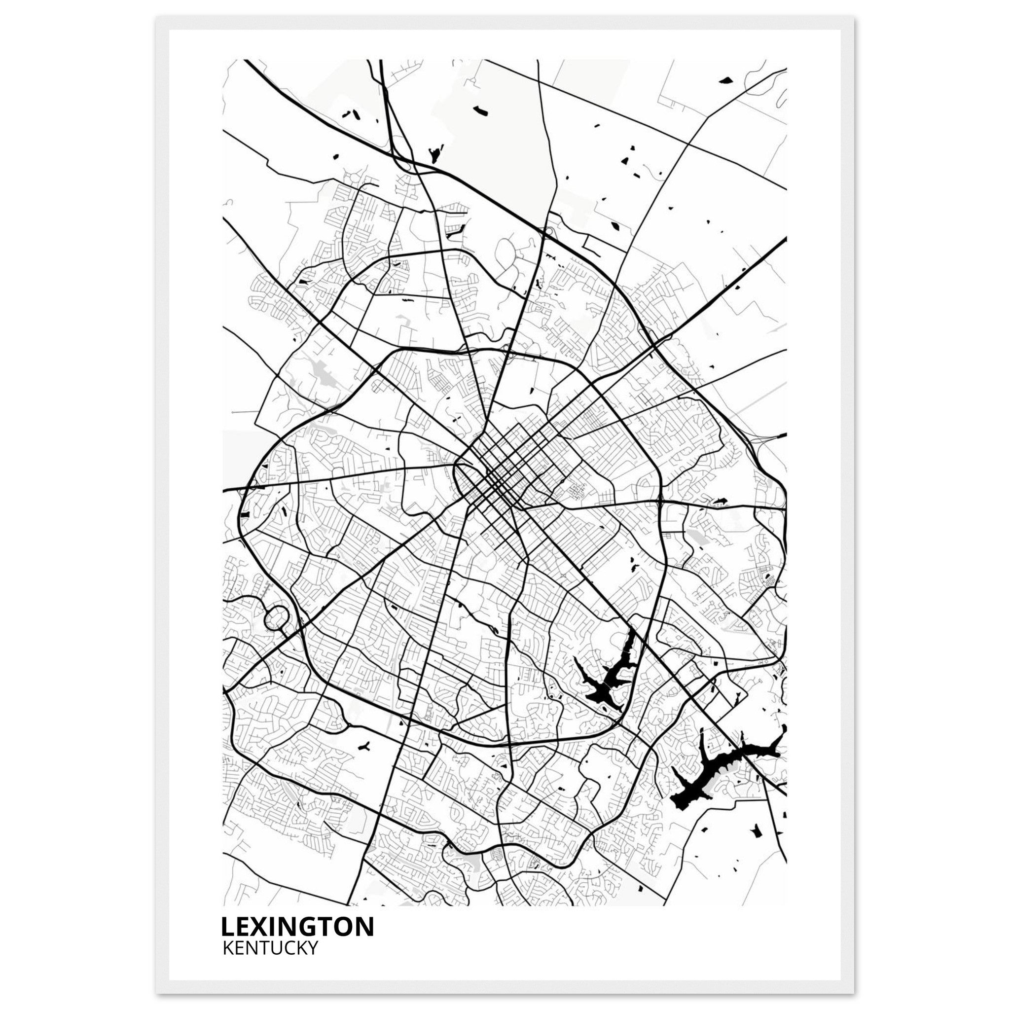Lexington Kentucky City Map Poster | Custom Map Art Print - Ink And Atlas
