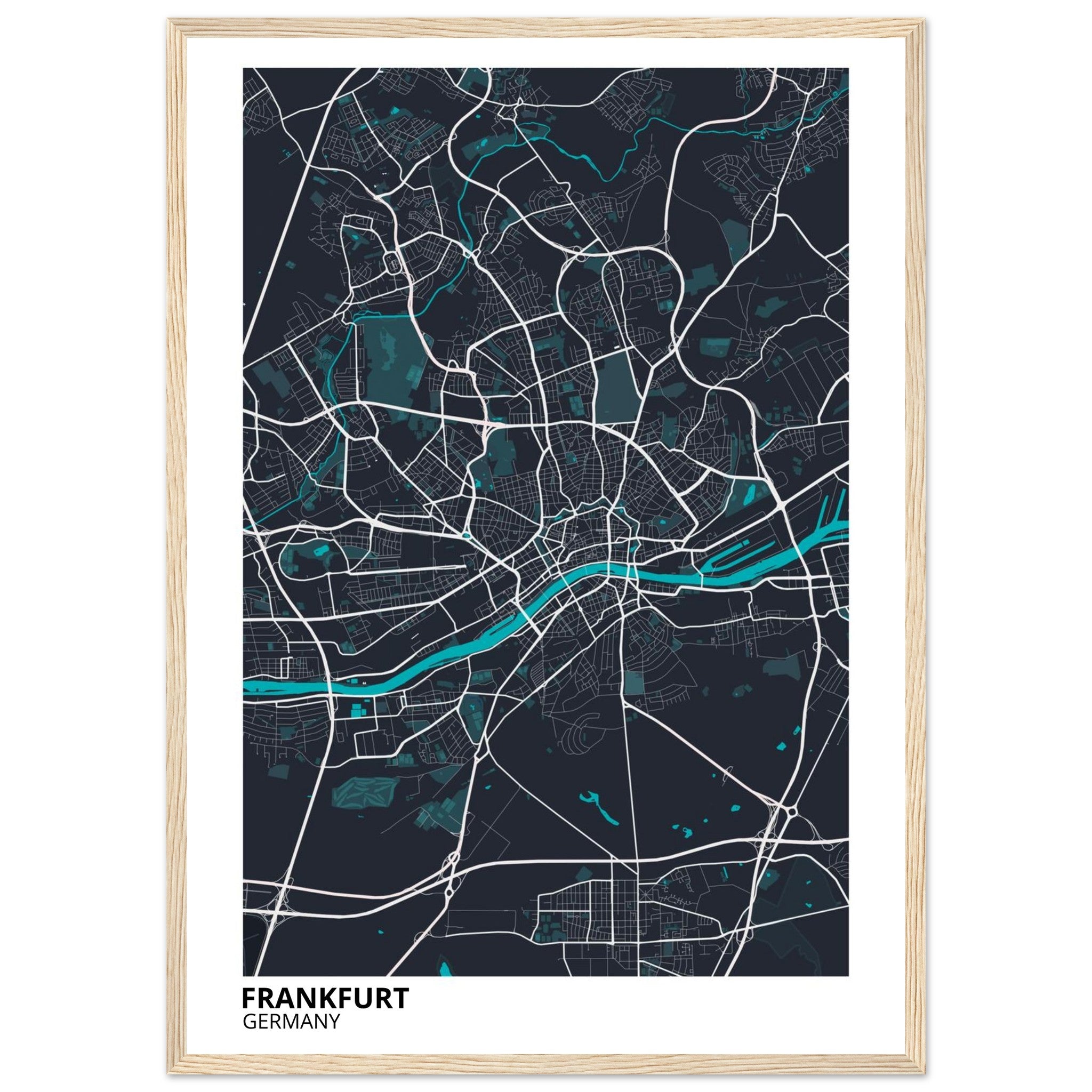 Frankfurt Germany City Map Poster | Custom Map Art Print - Ink And Atlas