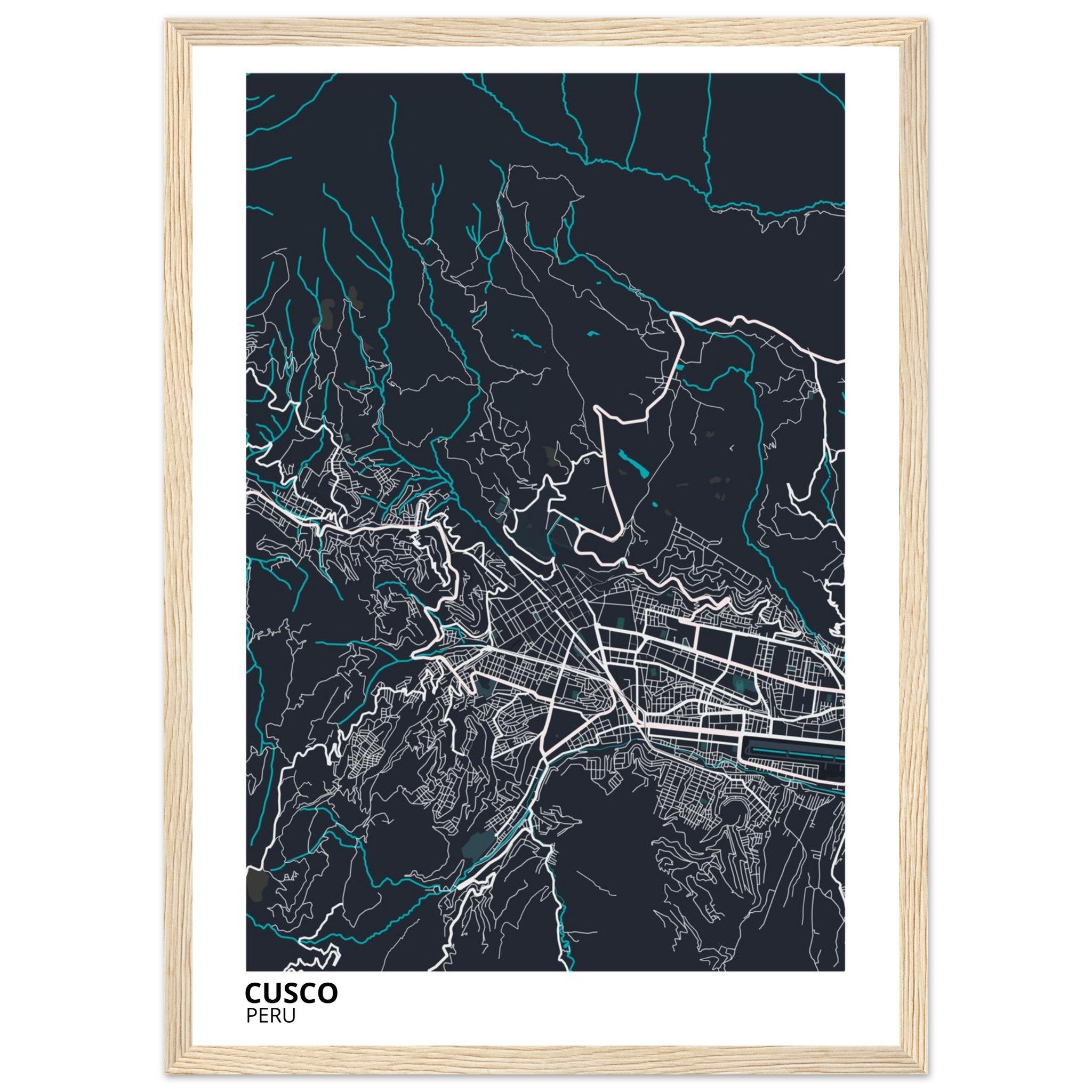Cusco Peru City Map Poster | Custom Map Art Print - Ink And Atlas