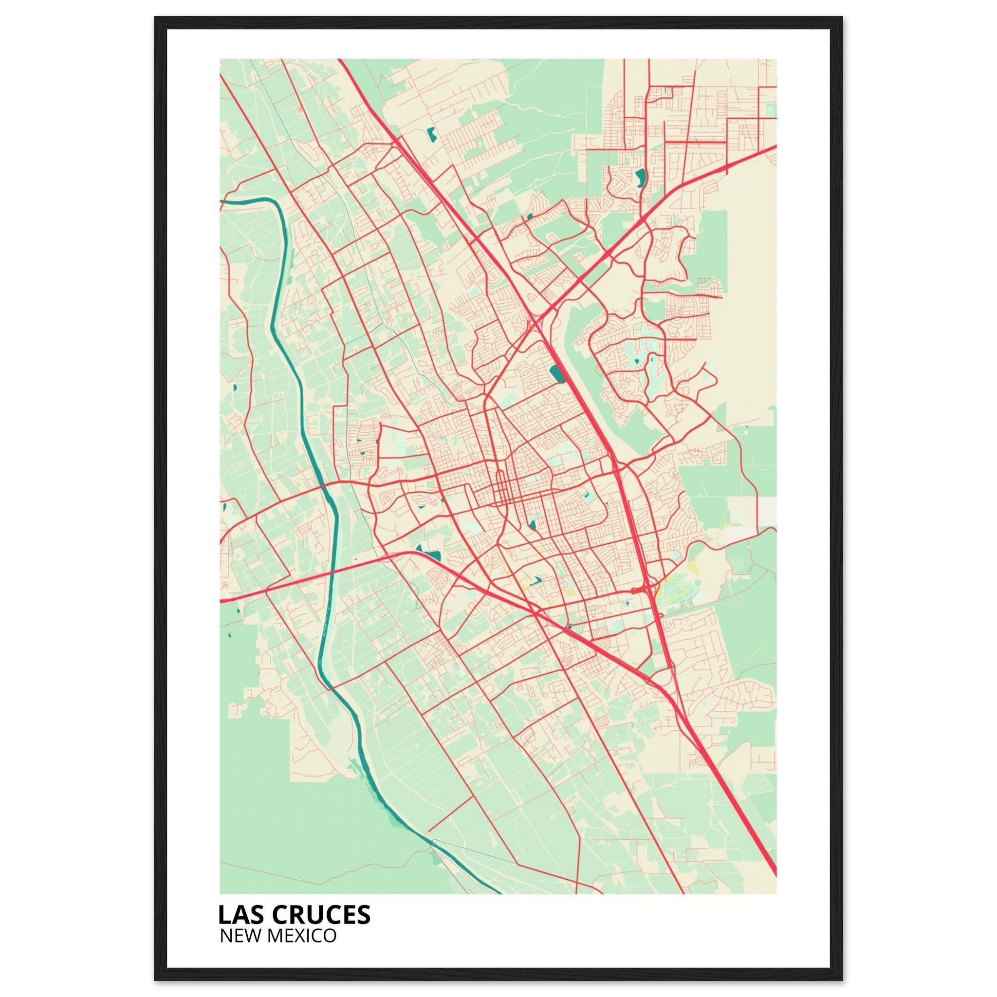 Las Cruces New Mexico City Map Poster | Custom Map Art Print - Ink And Atlas