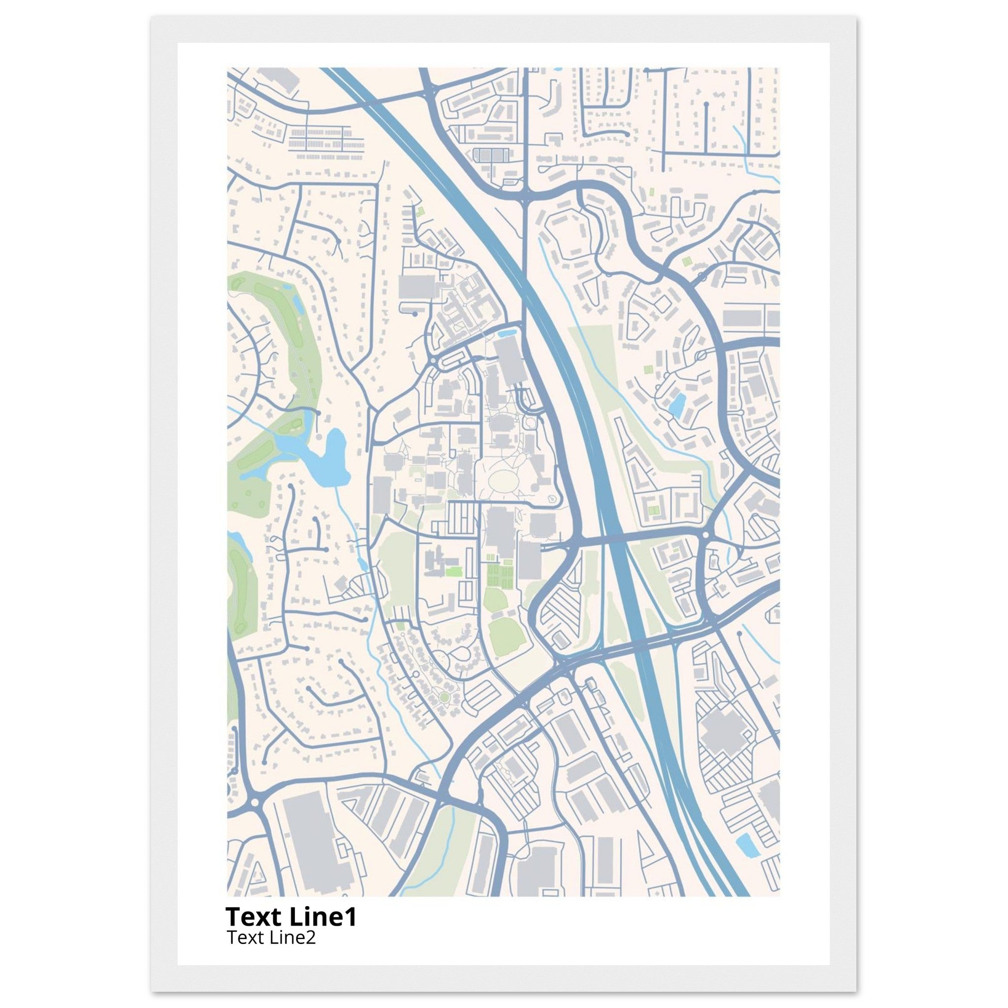 kennesaw state university georgia modern campus map print