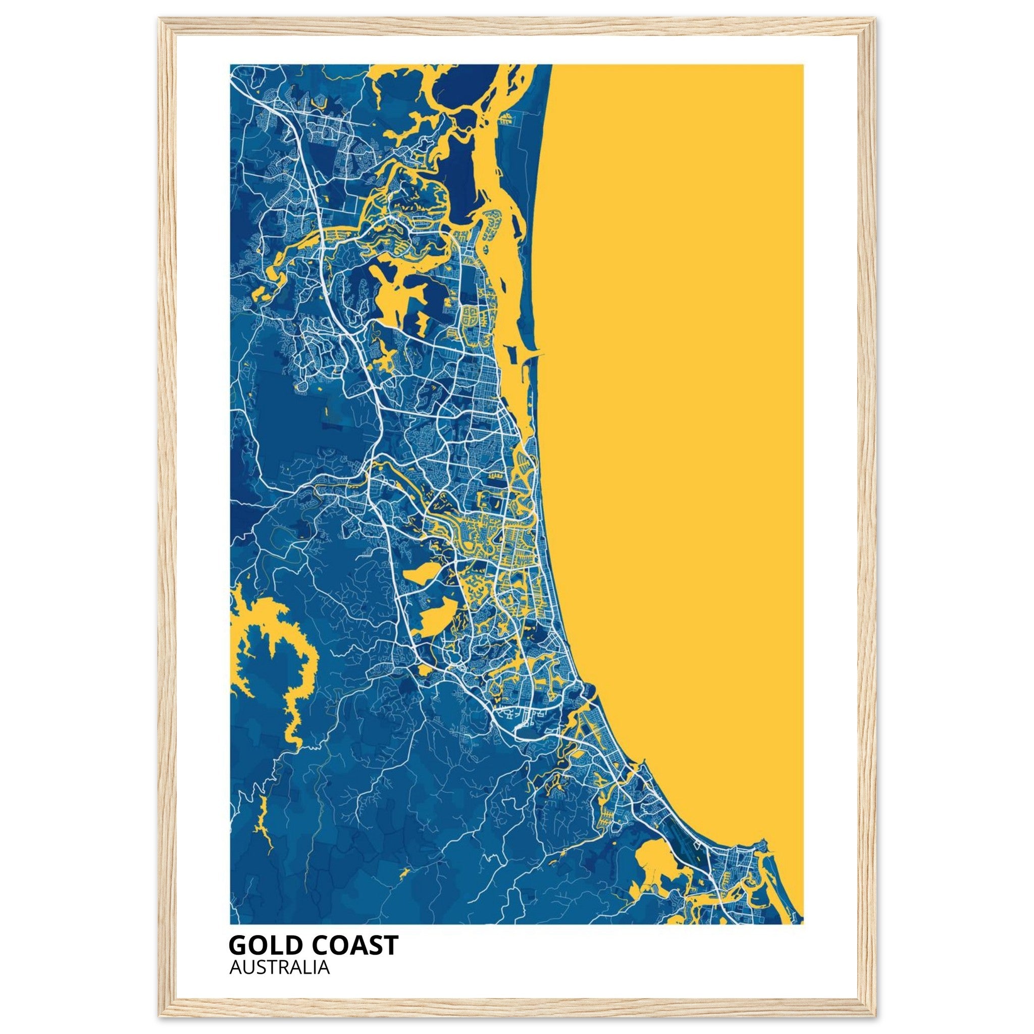 Gold Coast Australia City Map Poster | Custom Map Art Print - Ink And Atlas