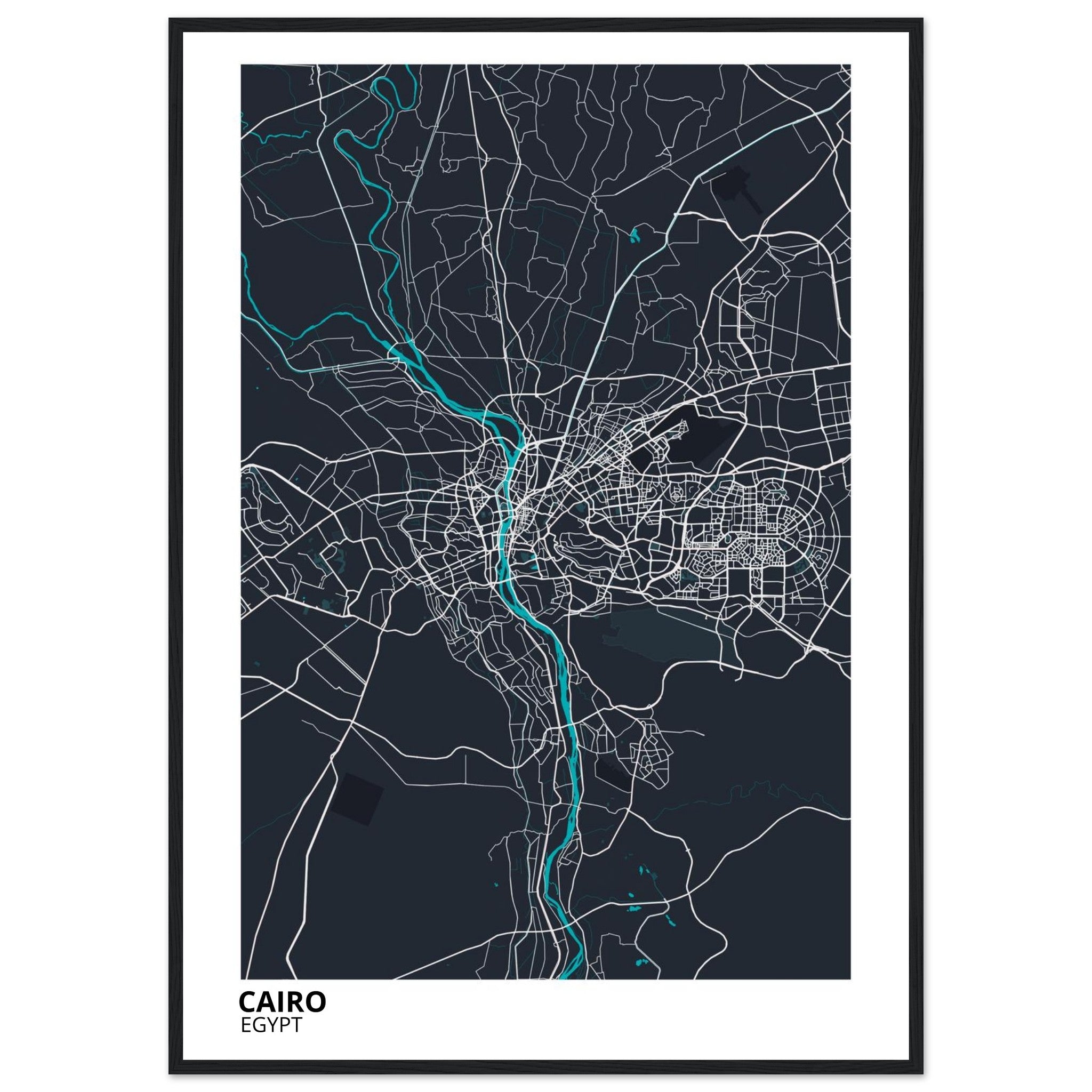 cairo egypt map poster print