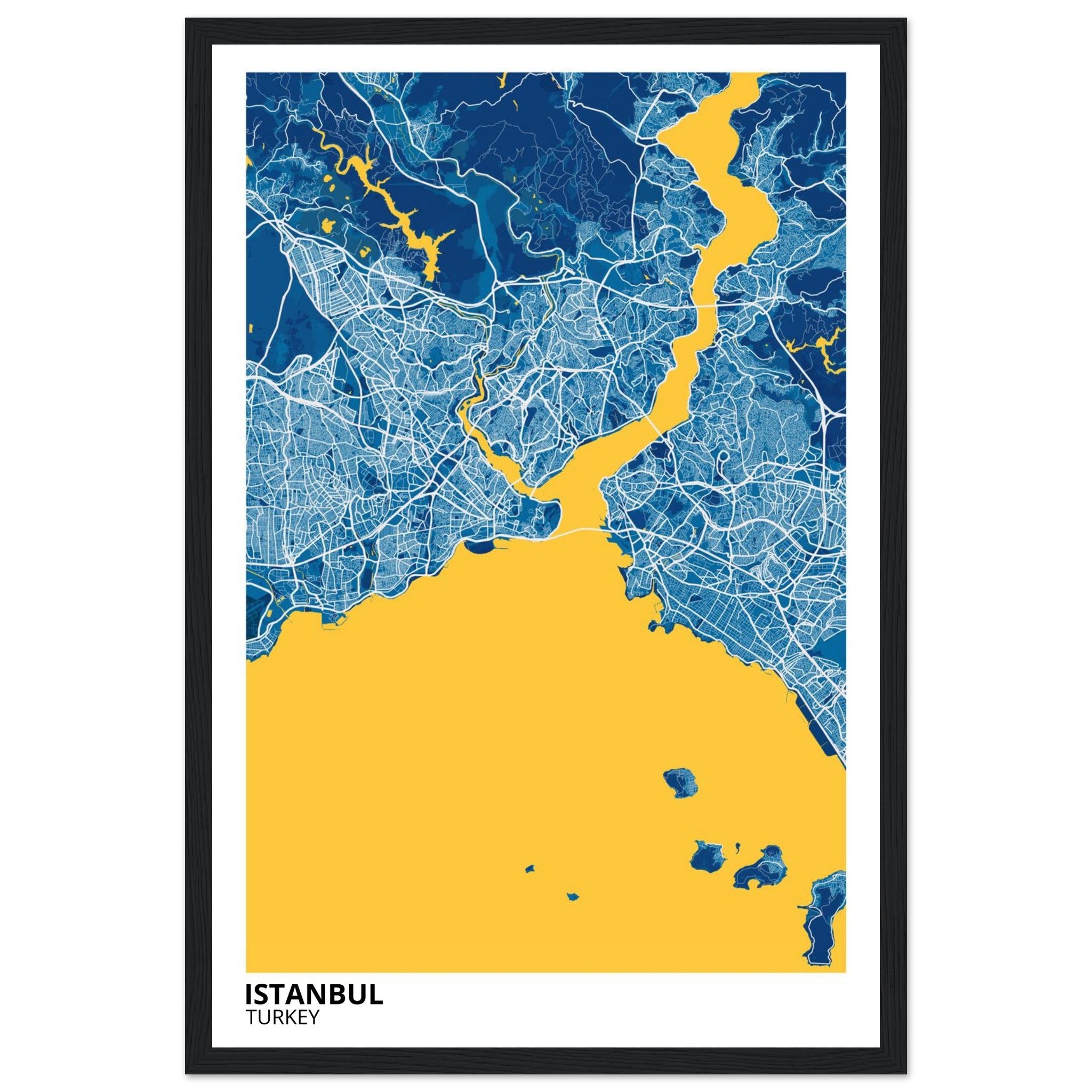 istanbul turkey map poster print