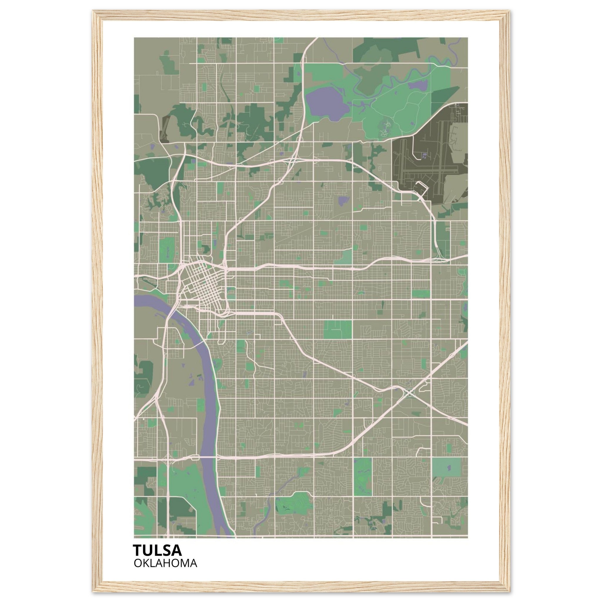 tulsa map poster print