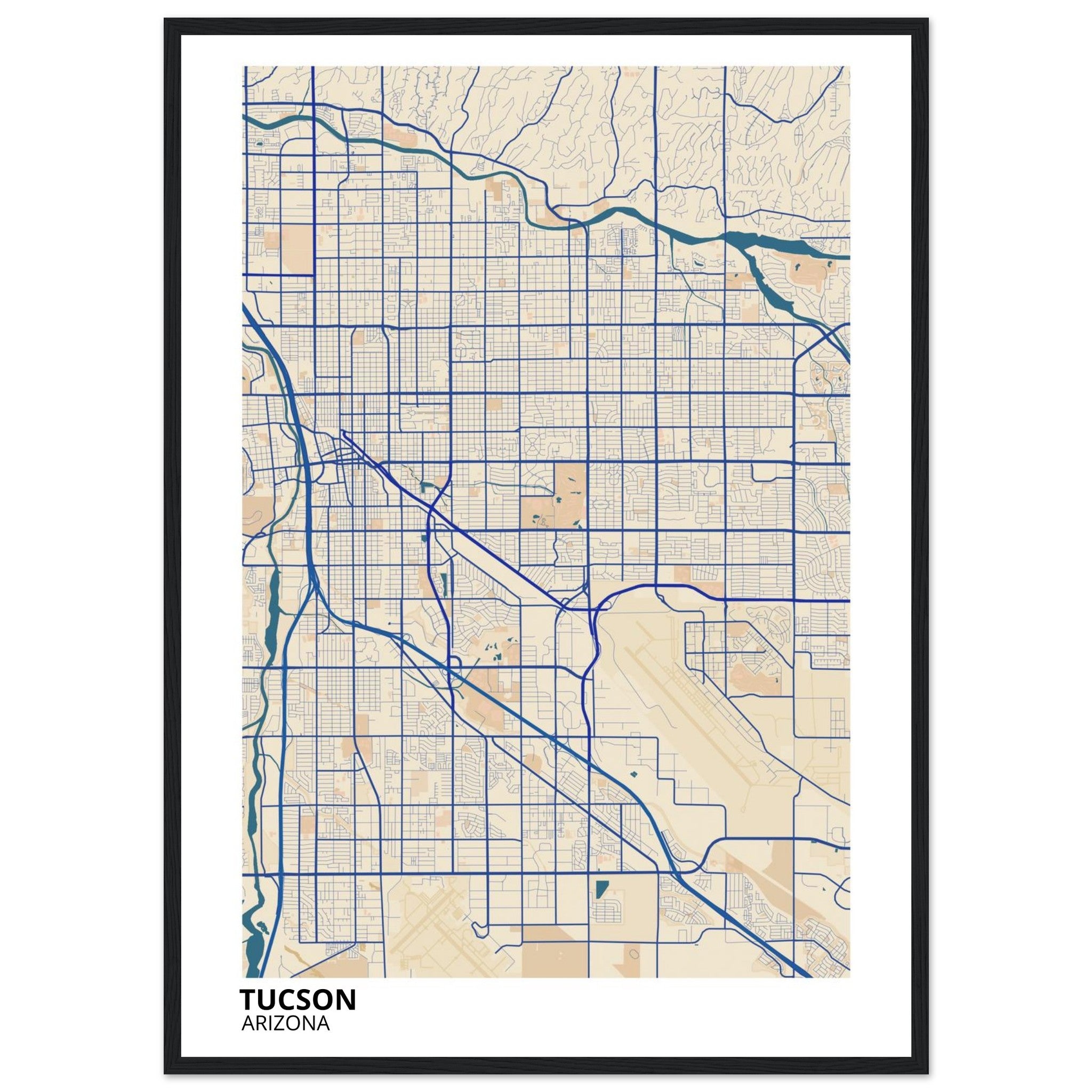 tucson map poster print