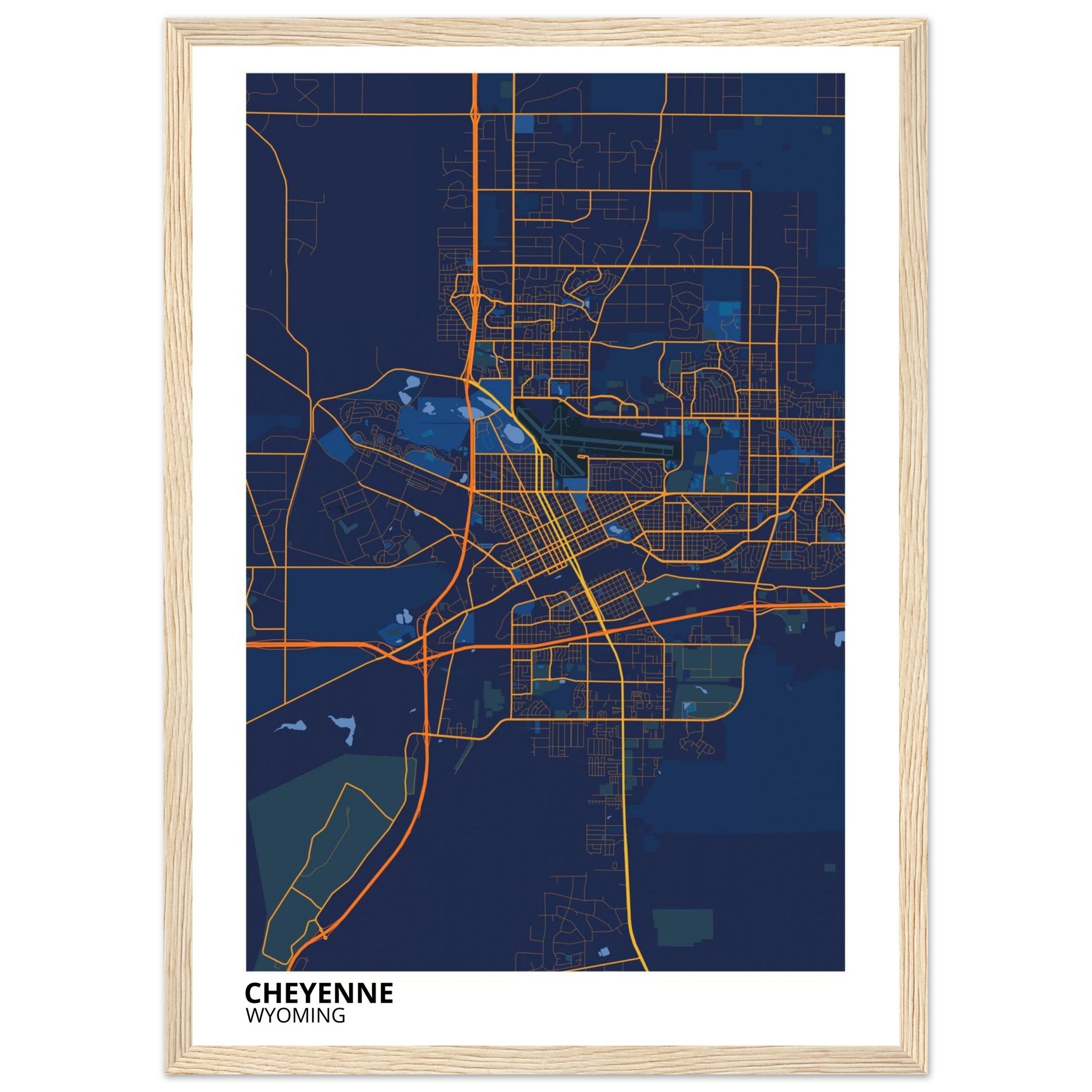 cheyenne map poster print