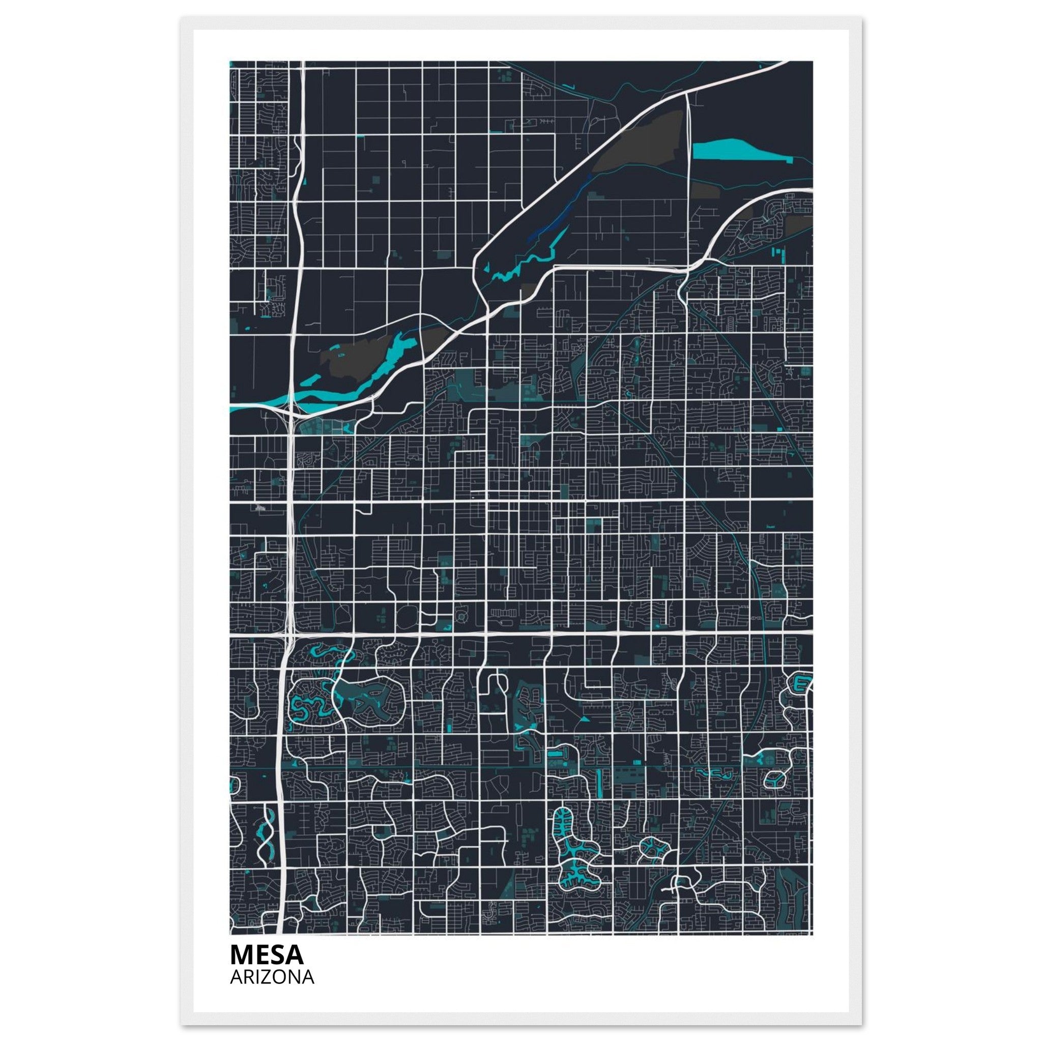 mesa map poster print