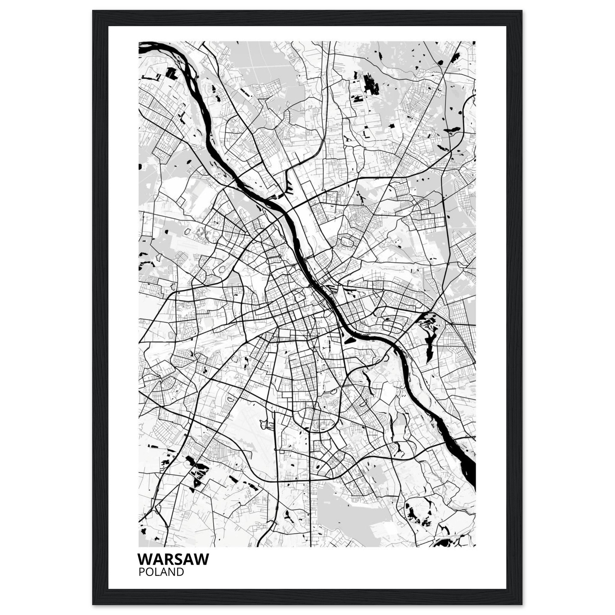 Warsaw Poland City Map Poster | Custom Map Art Print - Ink And Atlas