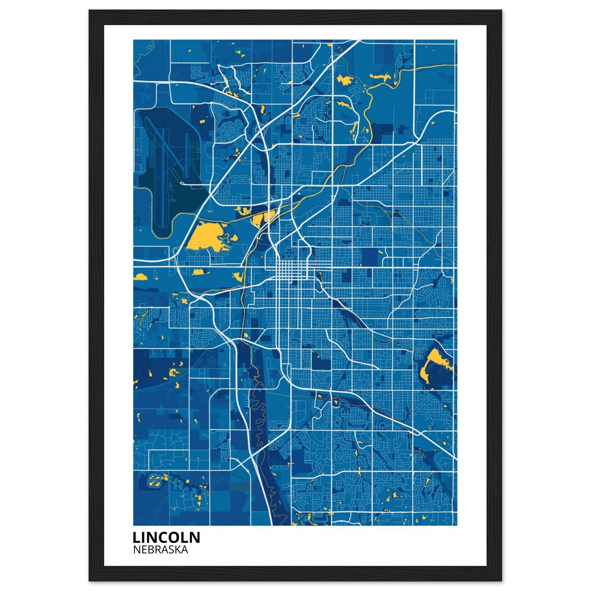 lincoln map poster print