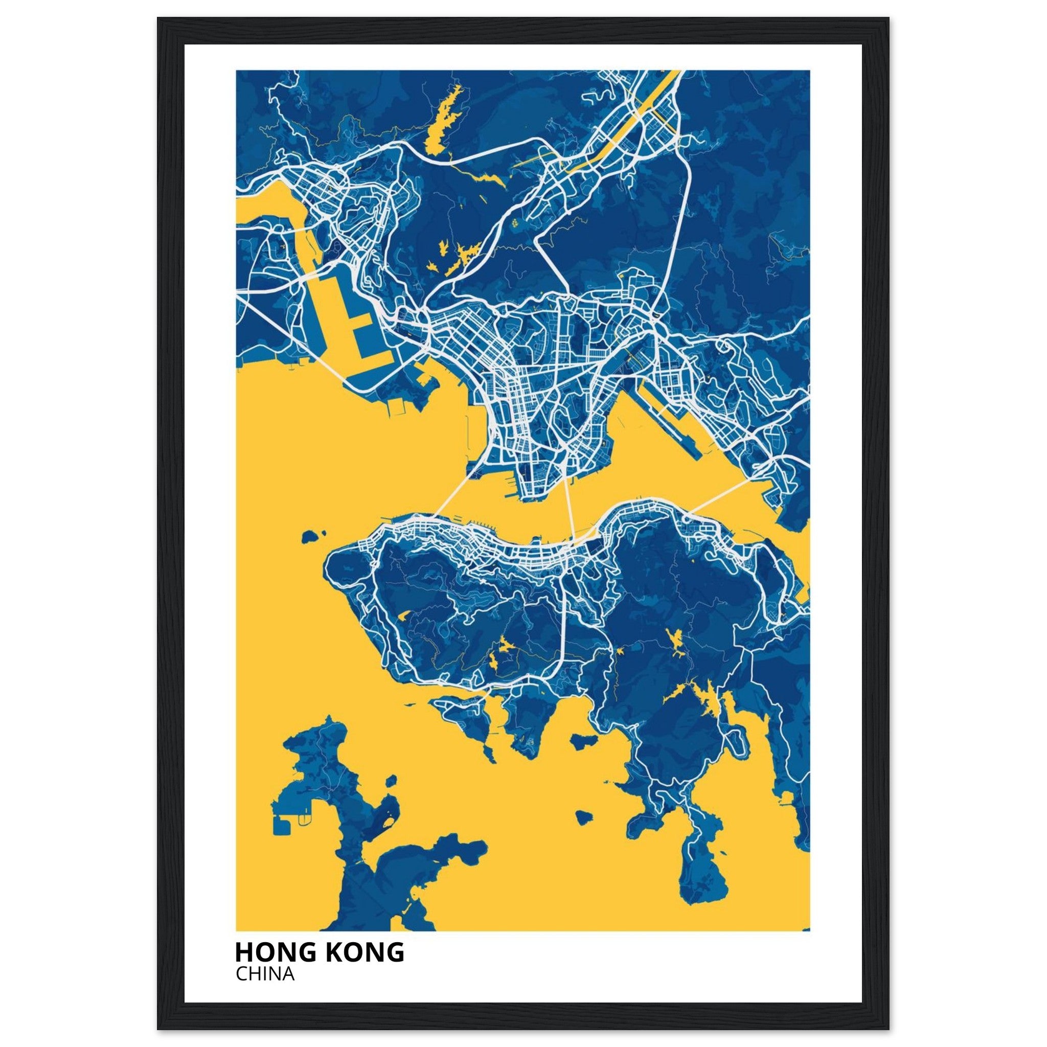 Hong Kong China City Map Poster | Custom Map Art Print - Ink And Atlas