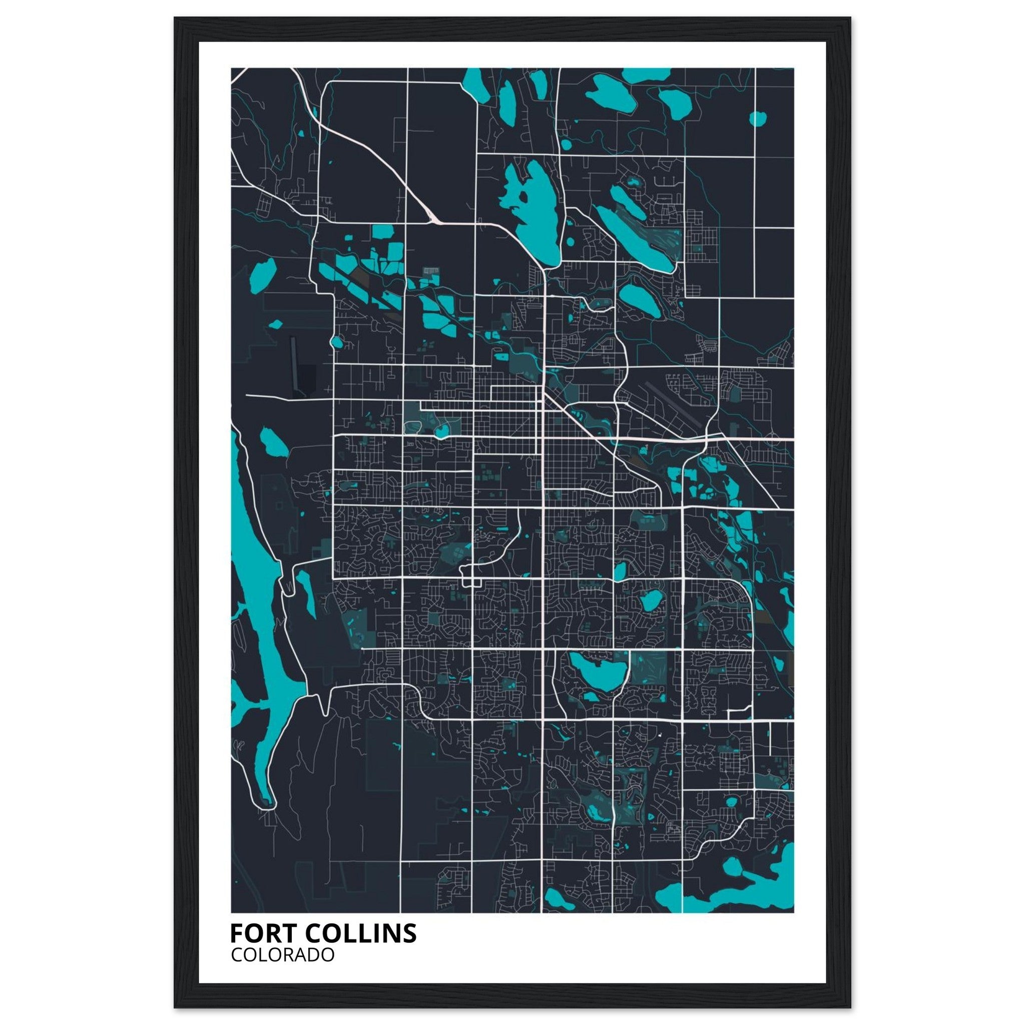 Fort Collins Colorado City Map Poster | Custom Map Art Print - Ink And Atlas