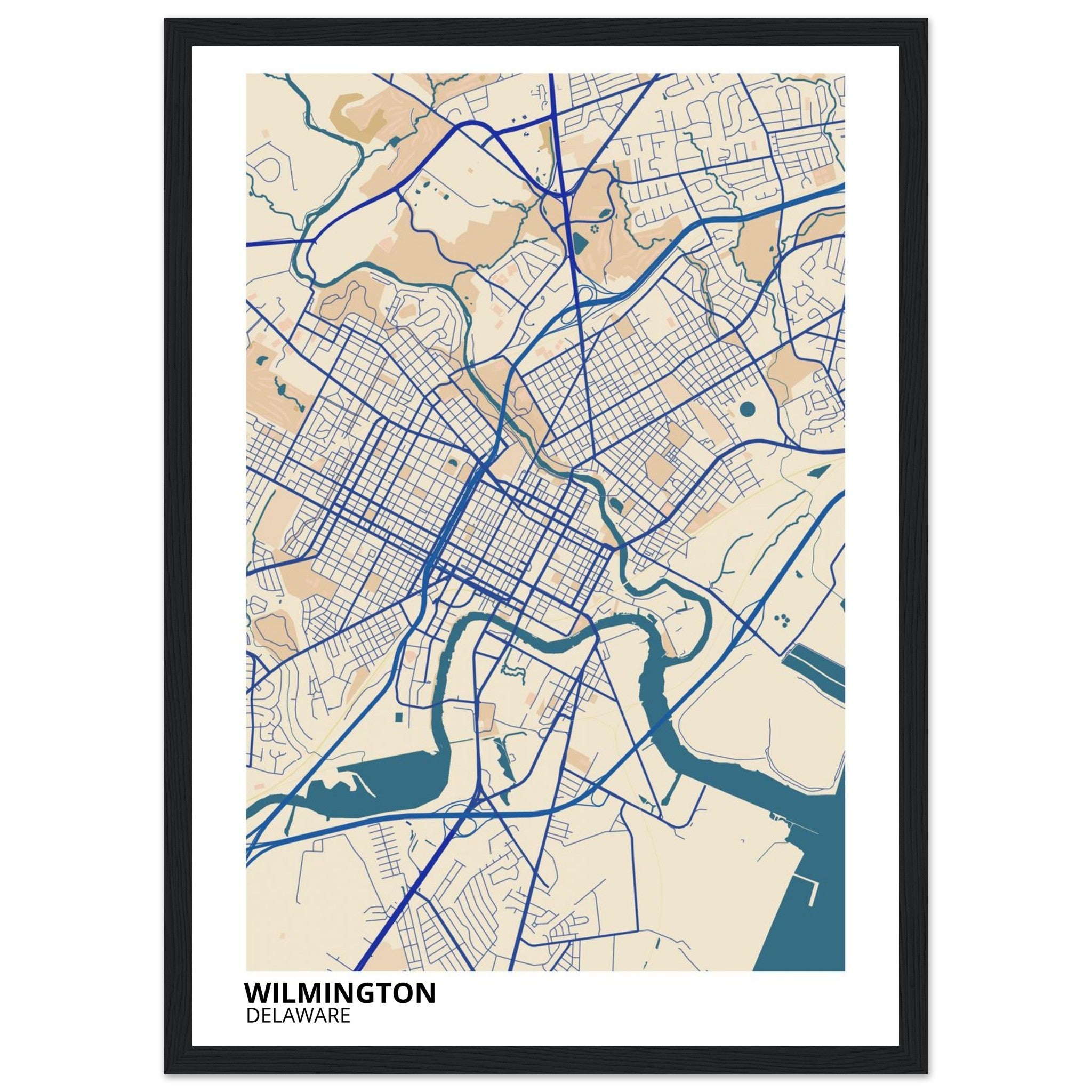 Wilmington Delaware City Map Poster | Custom Map Art Print - Ink And Atlas