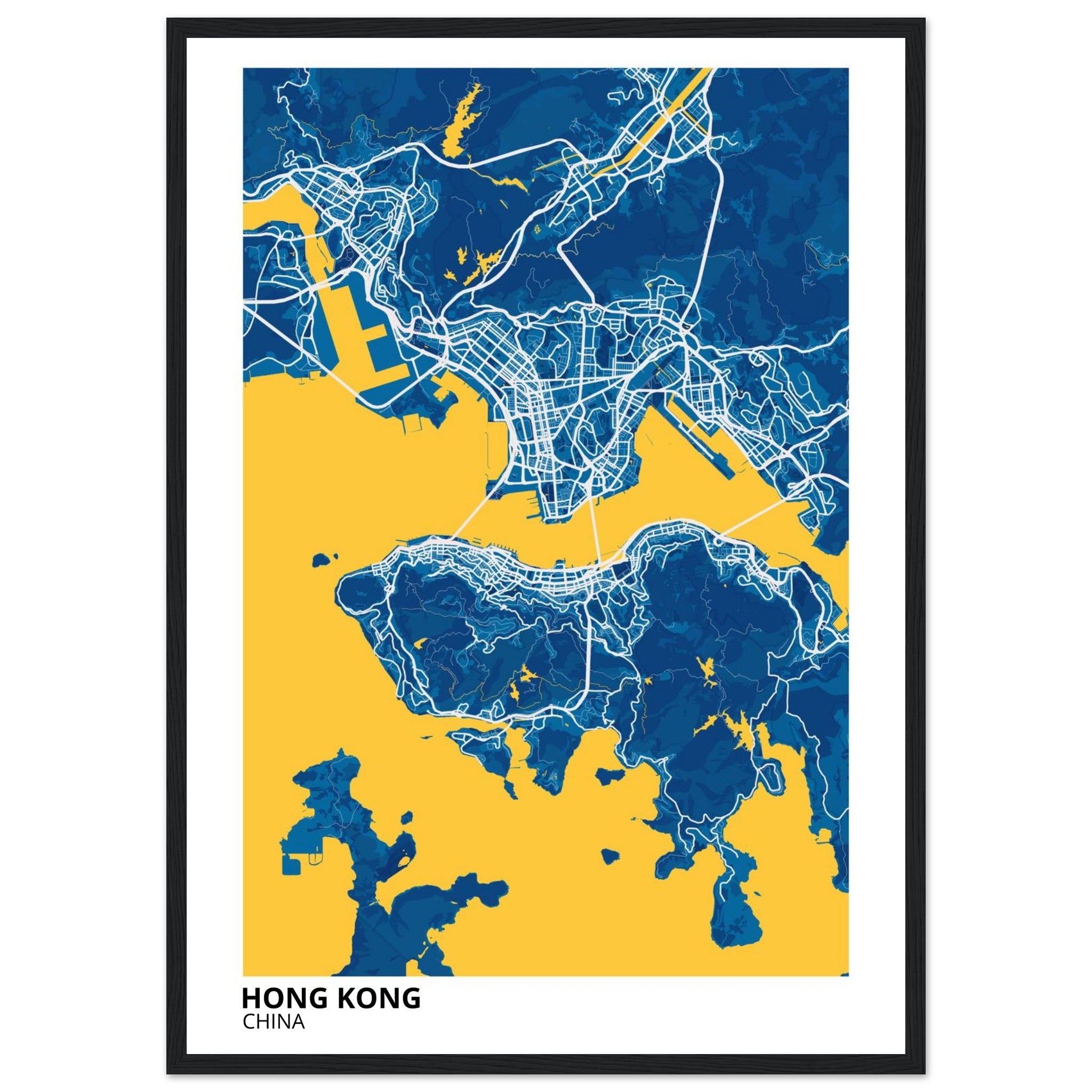 Hong Kong China City Map Poster | Custom Map Art Print - Ink And Atlas