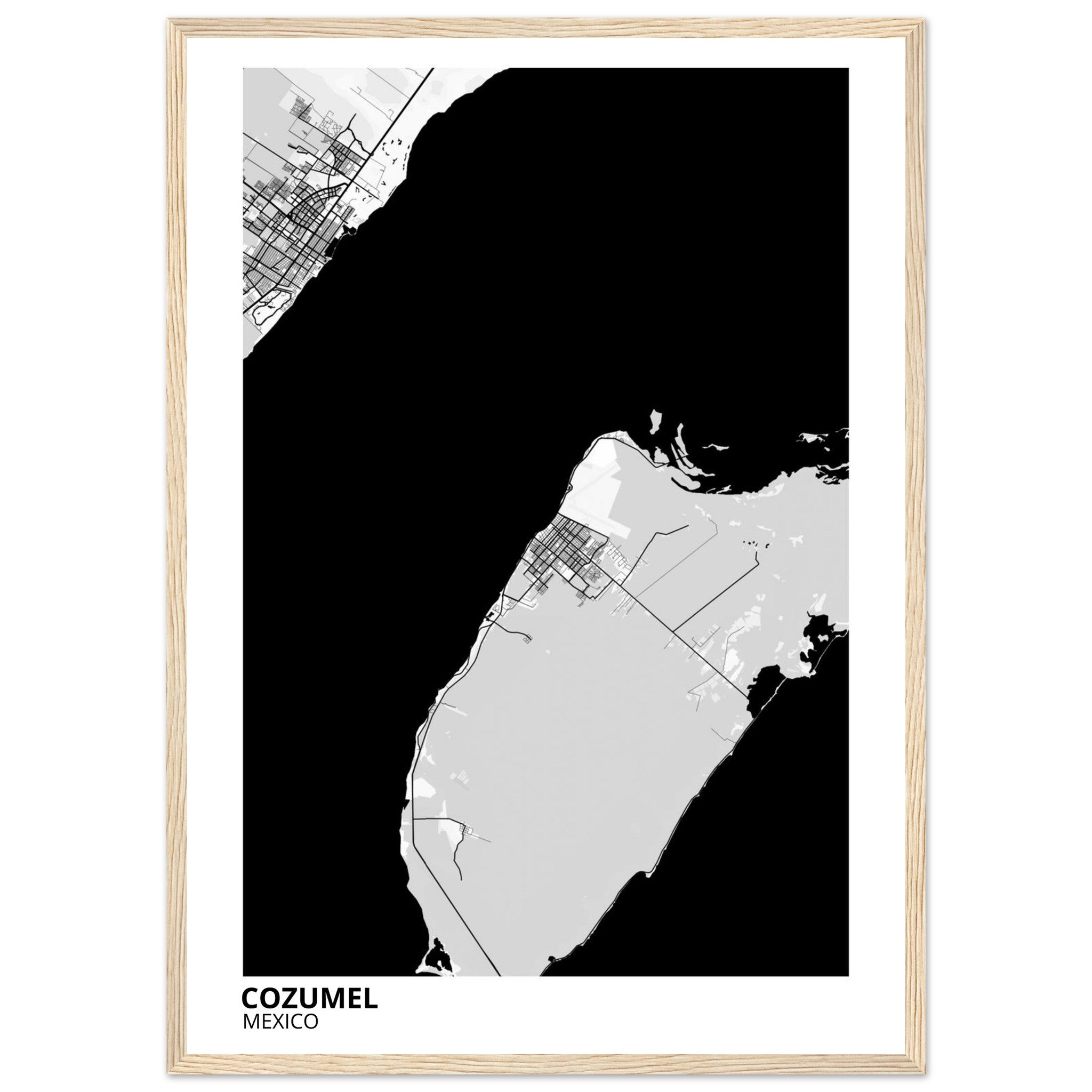Cozumel Mexico City Map Poster | Custom Map Art Print - Ink And Atlas