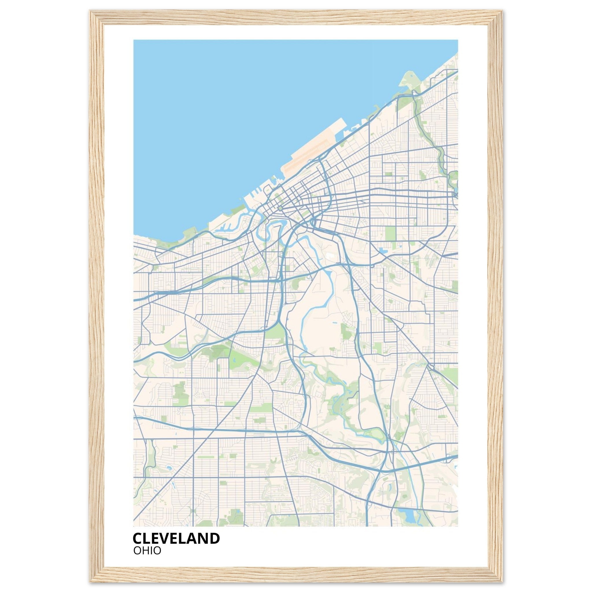 cleveland map poster print