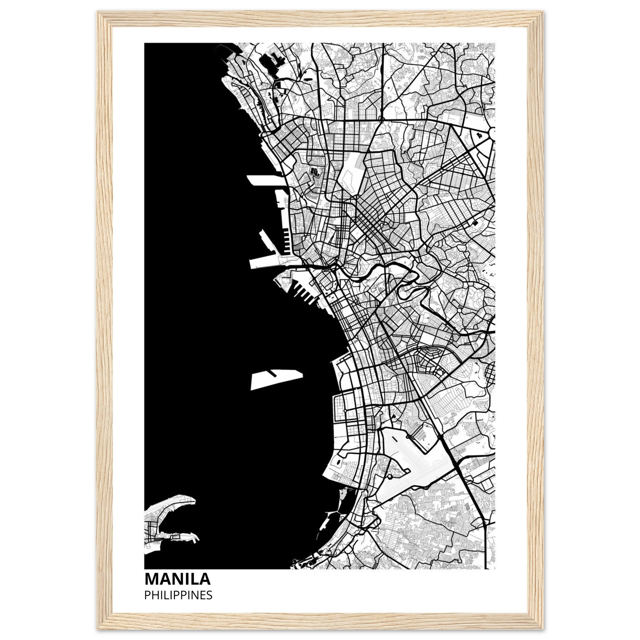 manila philippines map poster print