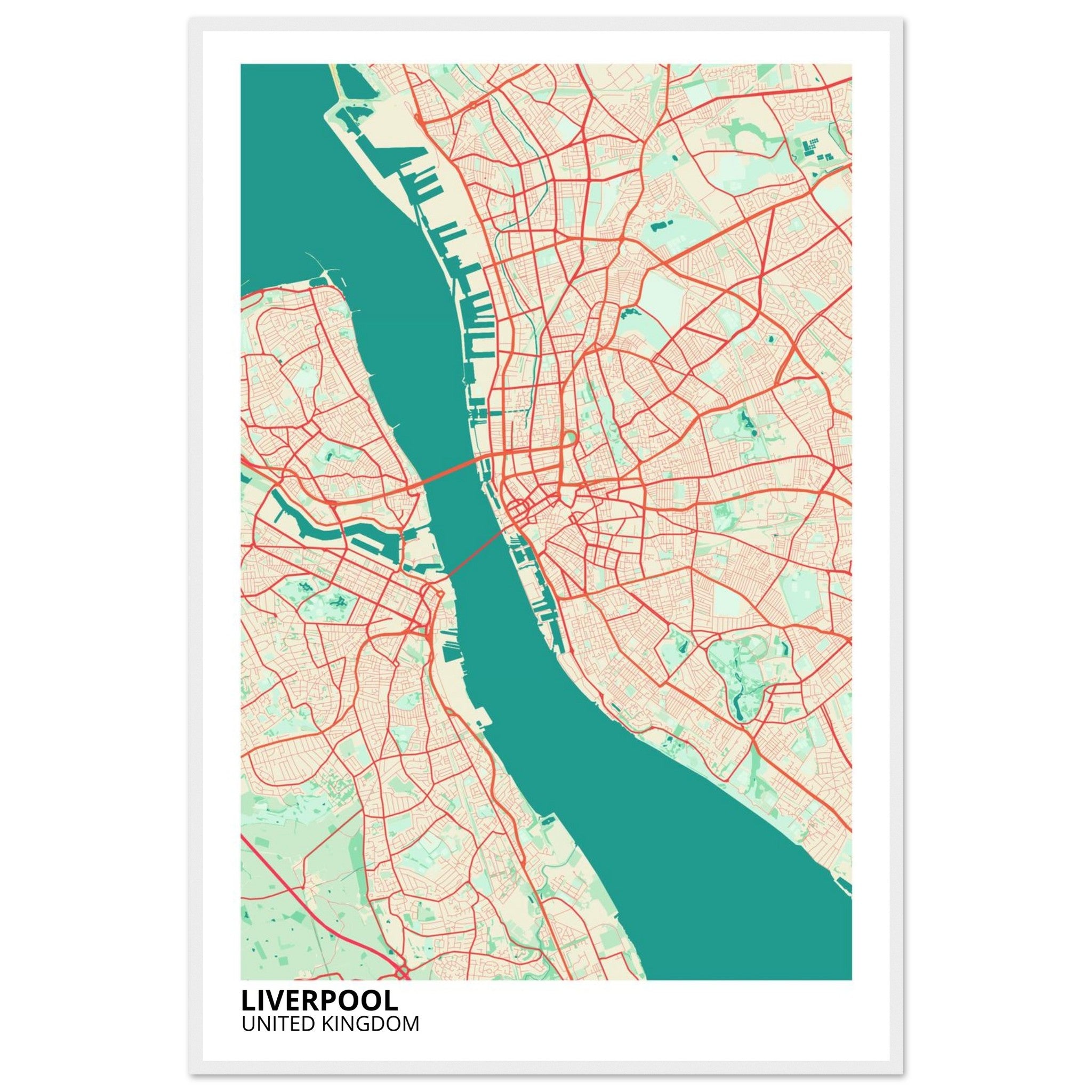 Liverpool United Kingdom City Map Poster | Custom Map Art Print - Ink And Atlas
