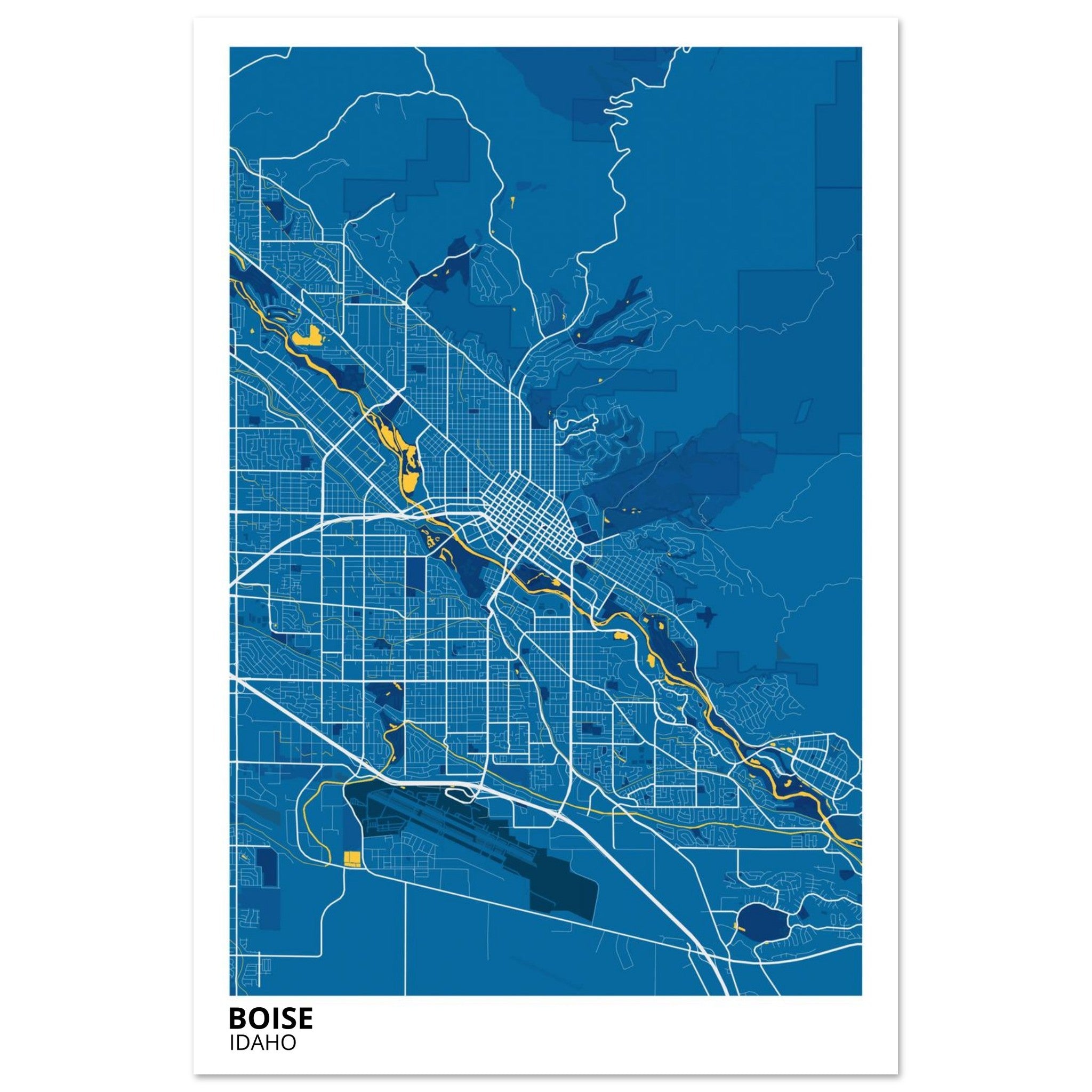 boise map poster print