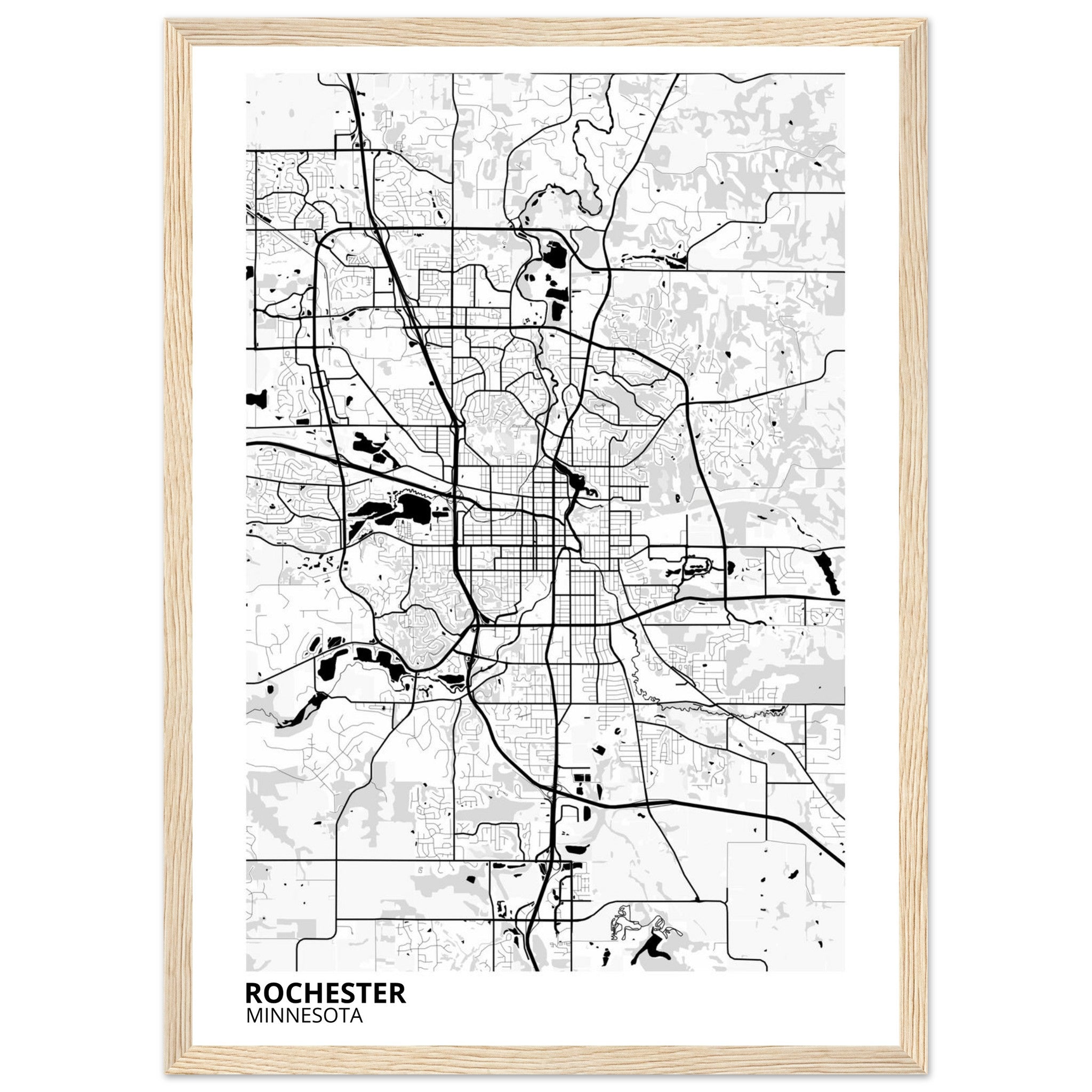 Rochester Minnesota City Map Poster | Custom Map Art Print - Ink And Atlas