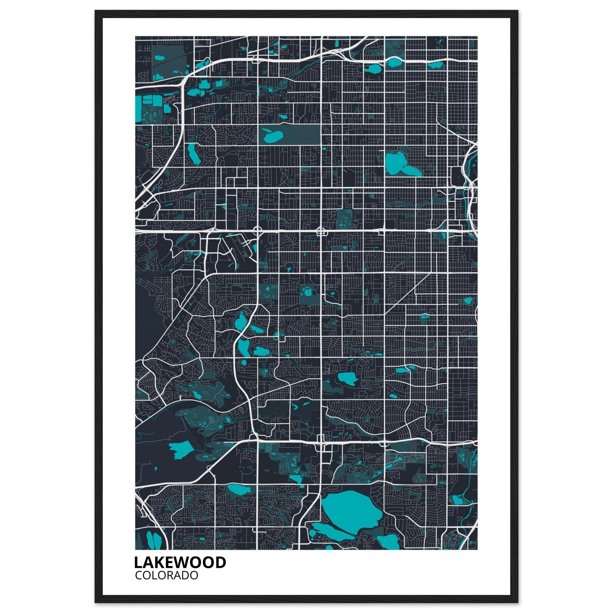 Lakewood Colorado City Map Poster | Custom Map Art Print - Ink And Atlas