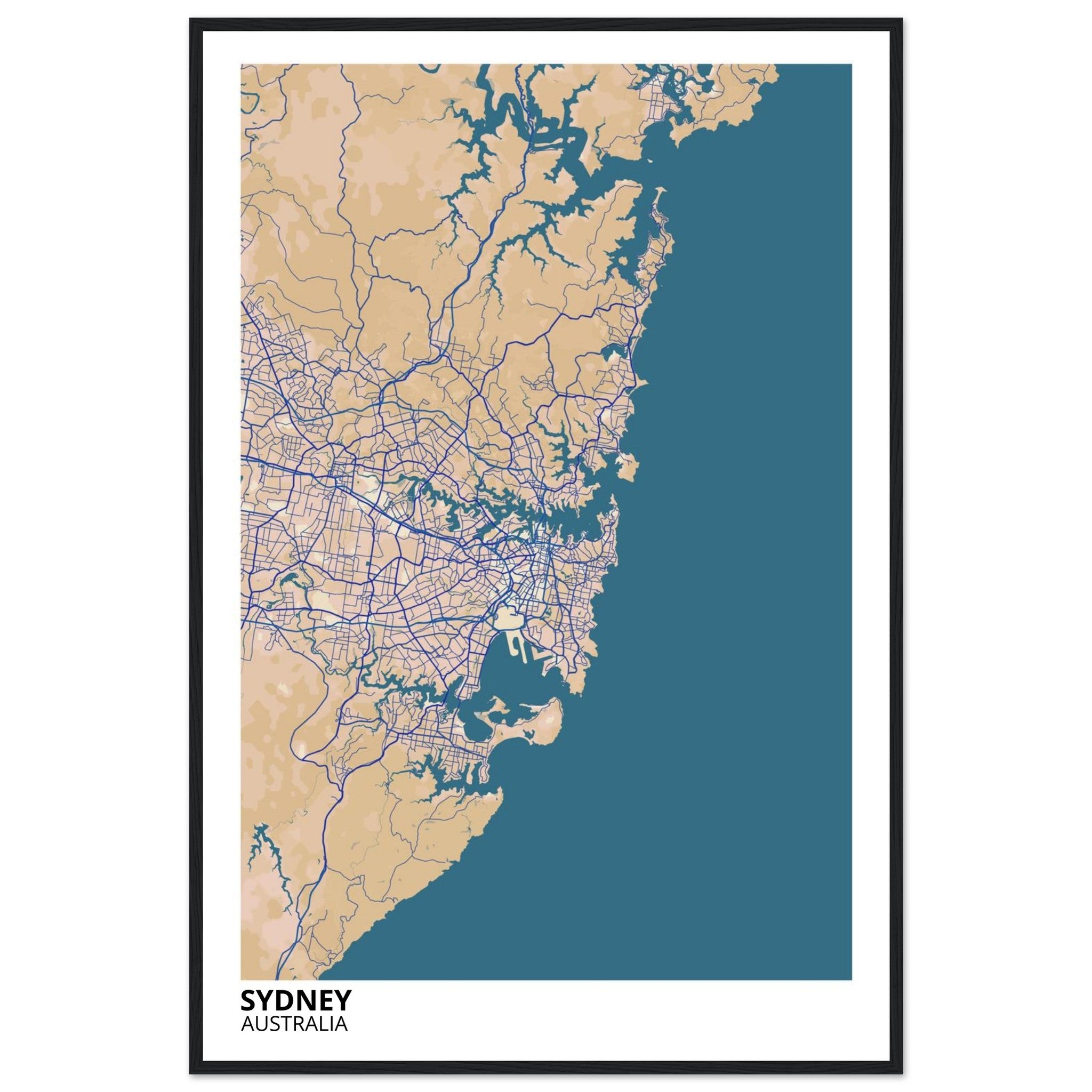 Sydney Australia City Map Poster | Custom Map Art Print - Ink And Atlas
