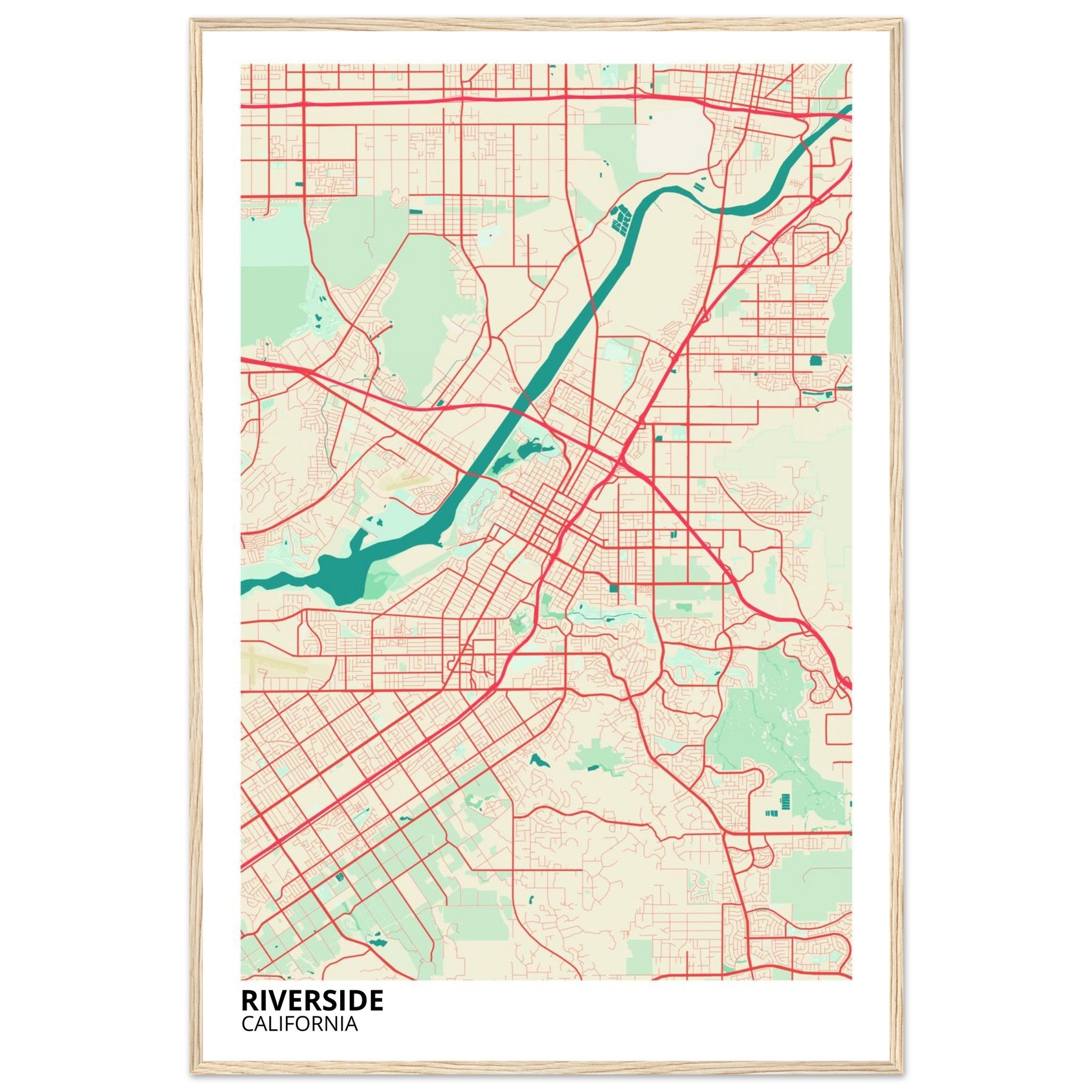 riverside map poster print