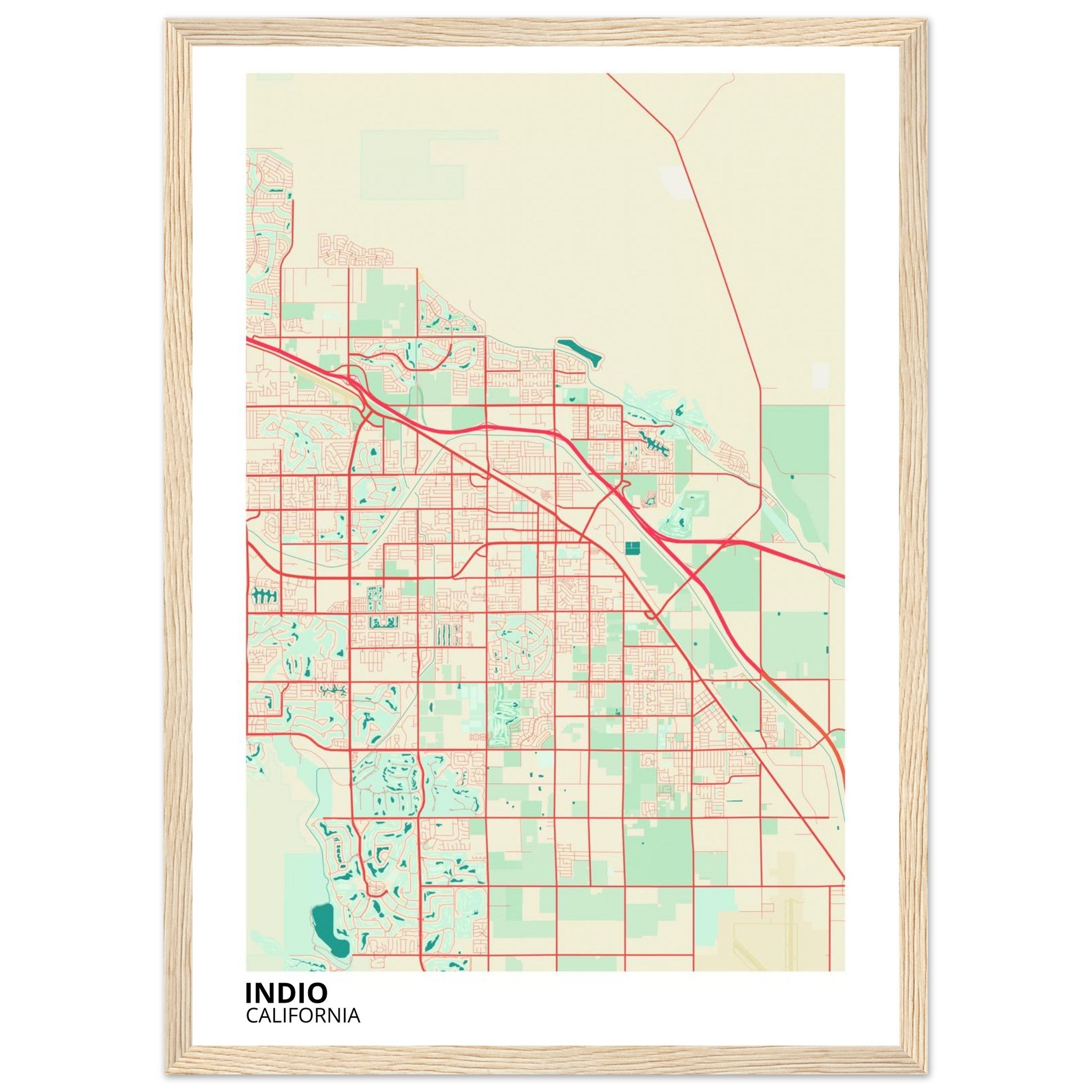 Indio California City Map Poster | Custom Map Art Print - Ink And Atlas