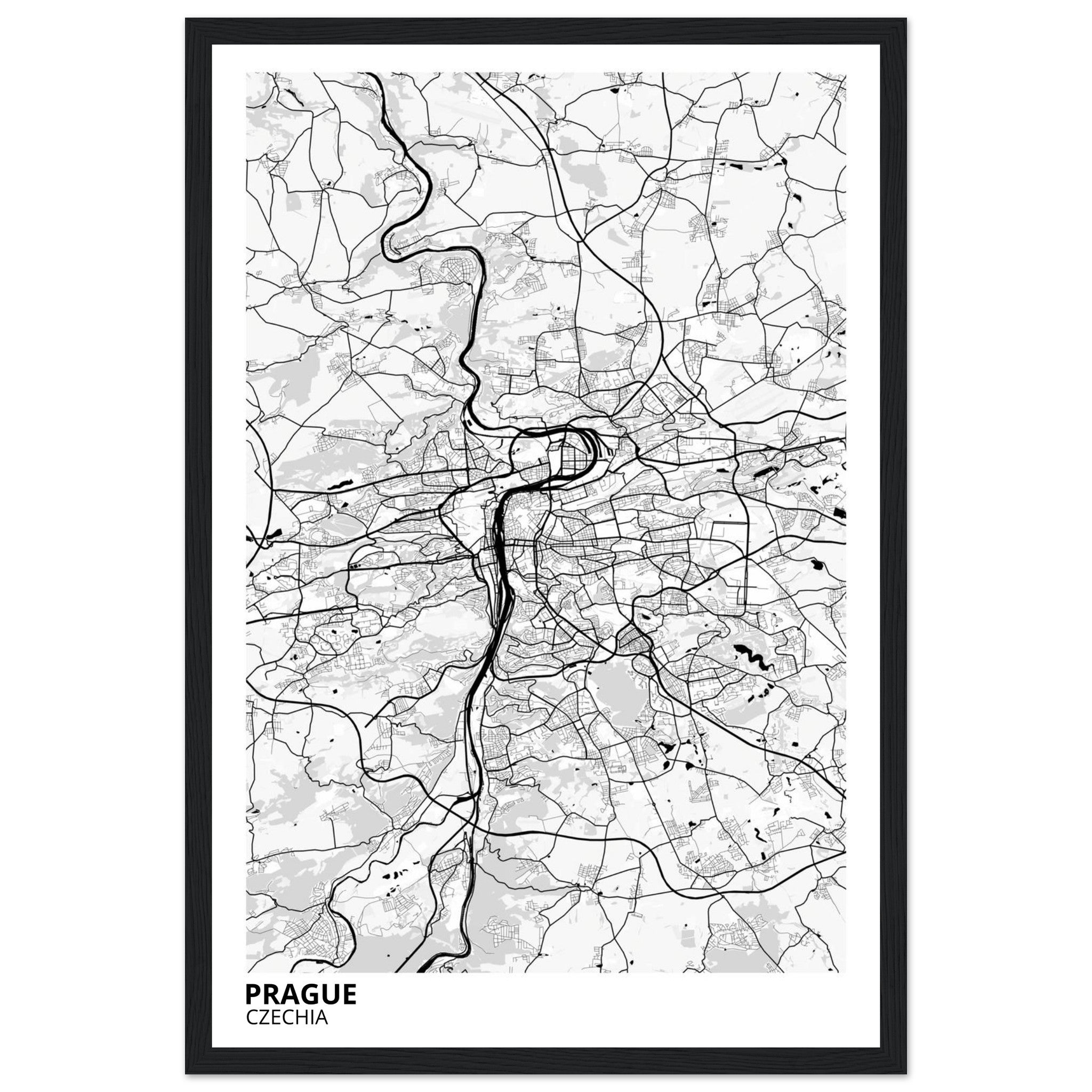 Prague Czechia City Map Poster | Custom Map Art Print - Ink And Atlas